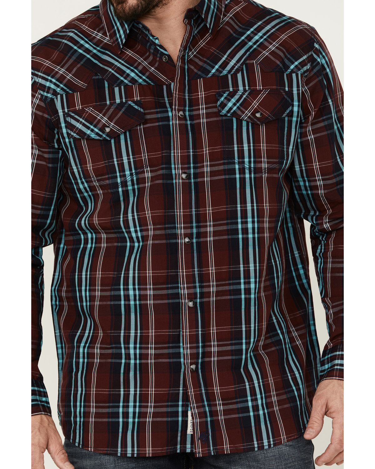 Moonshine Spirit Men's Fire Starter Large Plaid Long Sleeve Snap Western Shirt