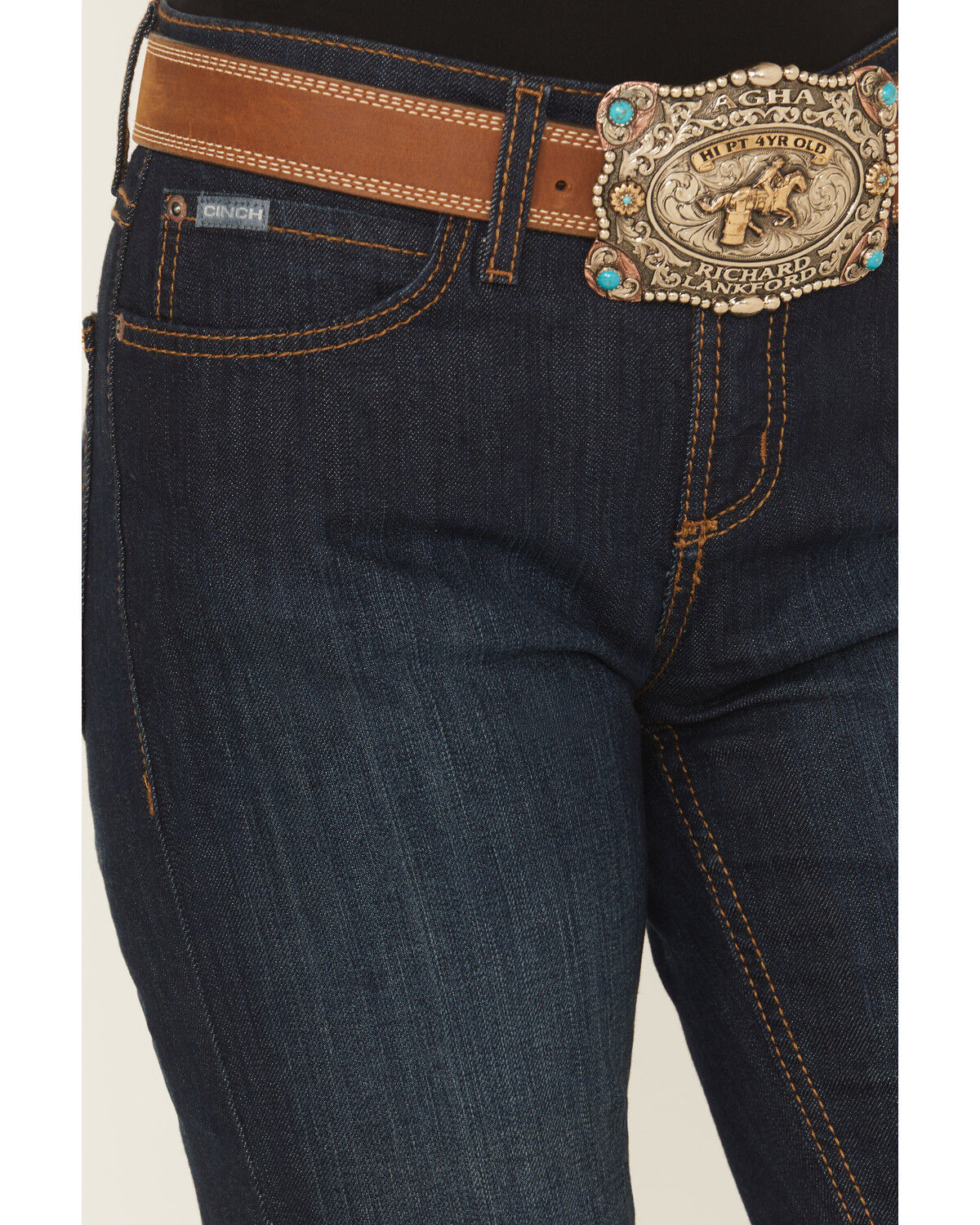Cinch Women's Jenna Dark Wash Straight Leg Relaxed Fit Stretch Denim Jeans