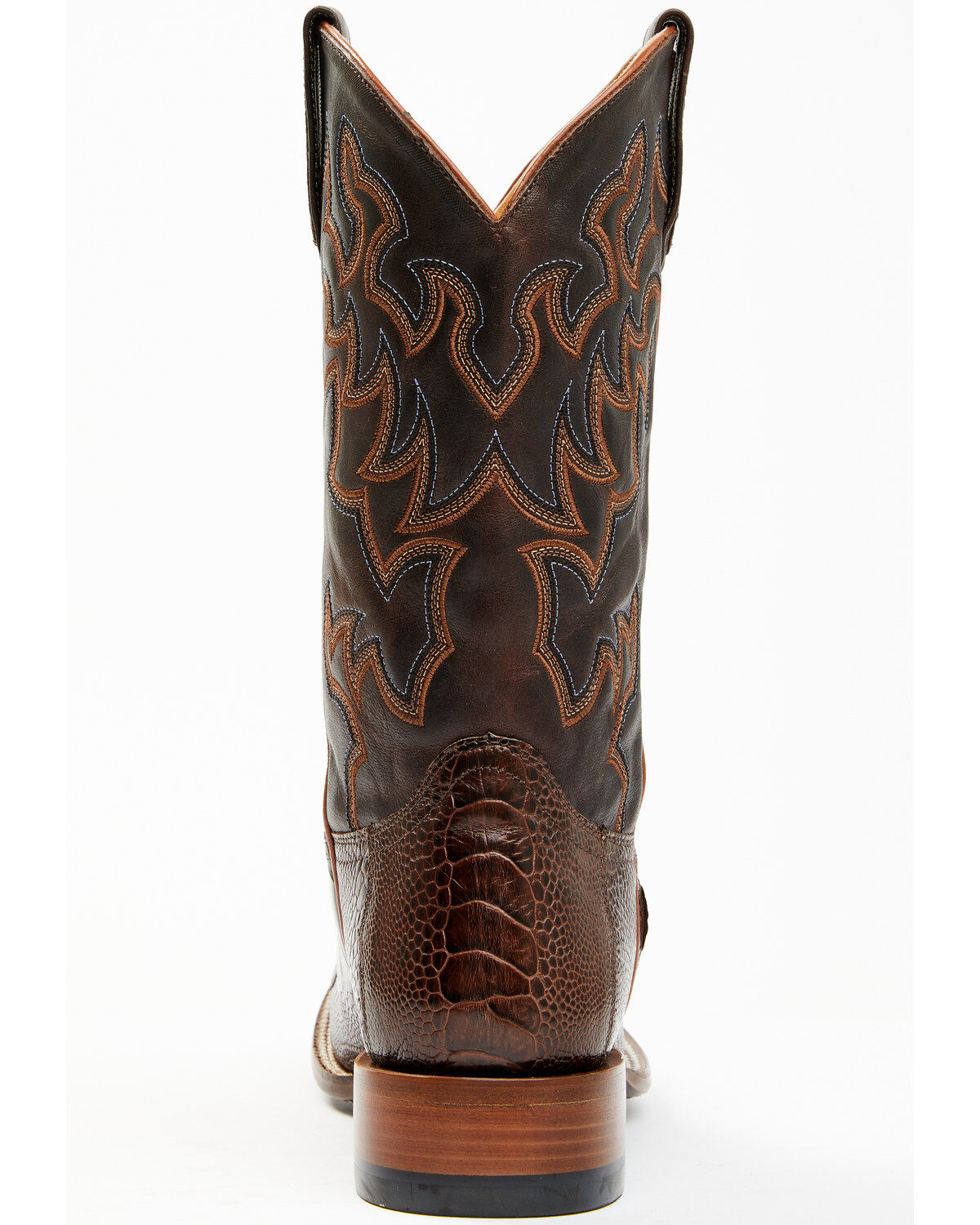 Cody James Men's Antique Cafe Ostrich Leg Exotic Western Boots - Broad Square Toe