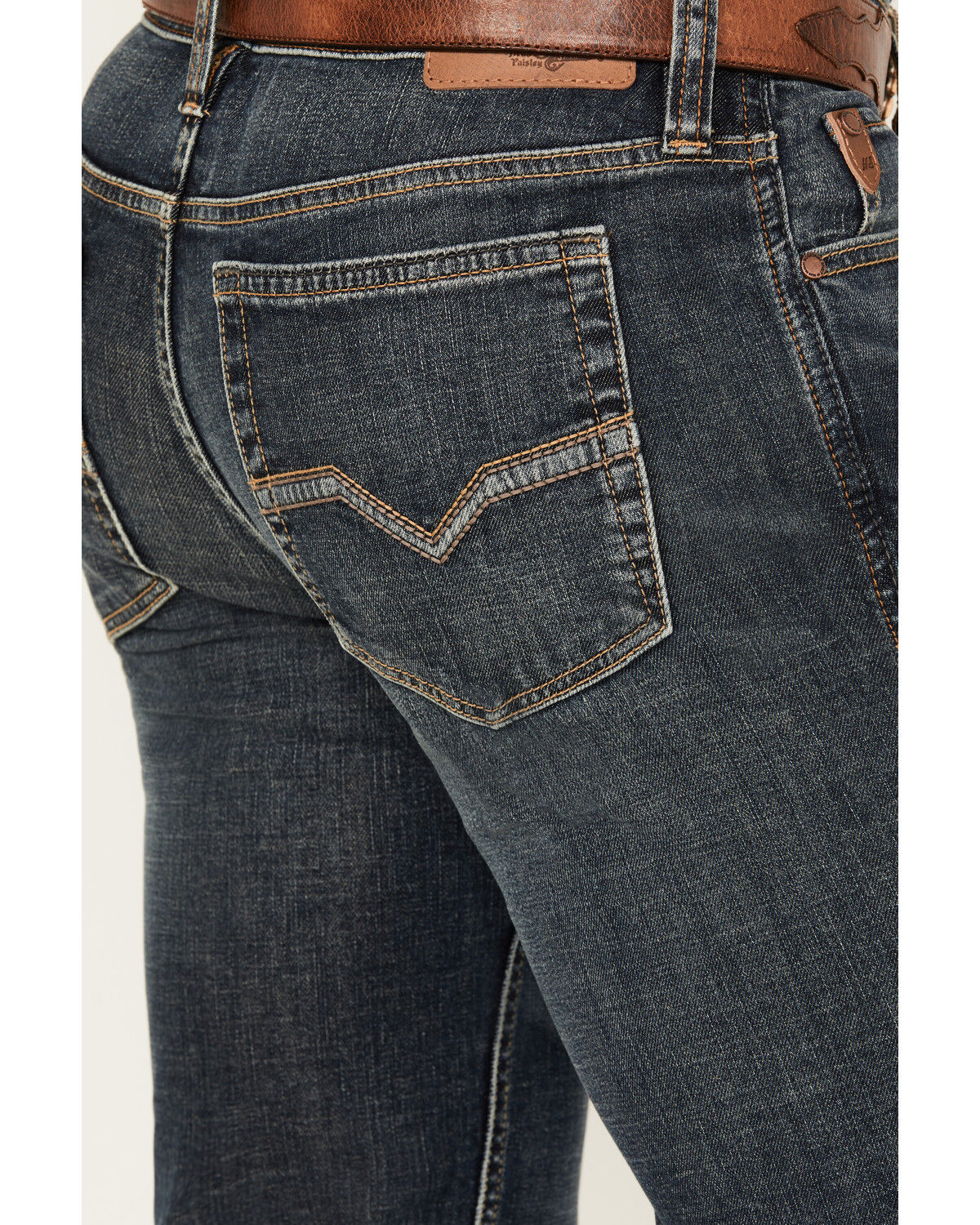 Moonshine Spirit Men's Pantera Dark Wash Slim Straight Stretch Denim Jeans