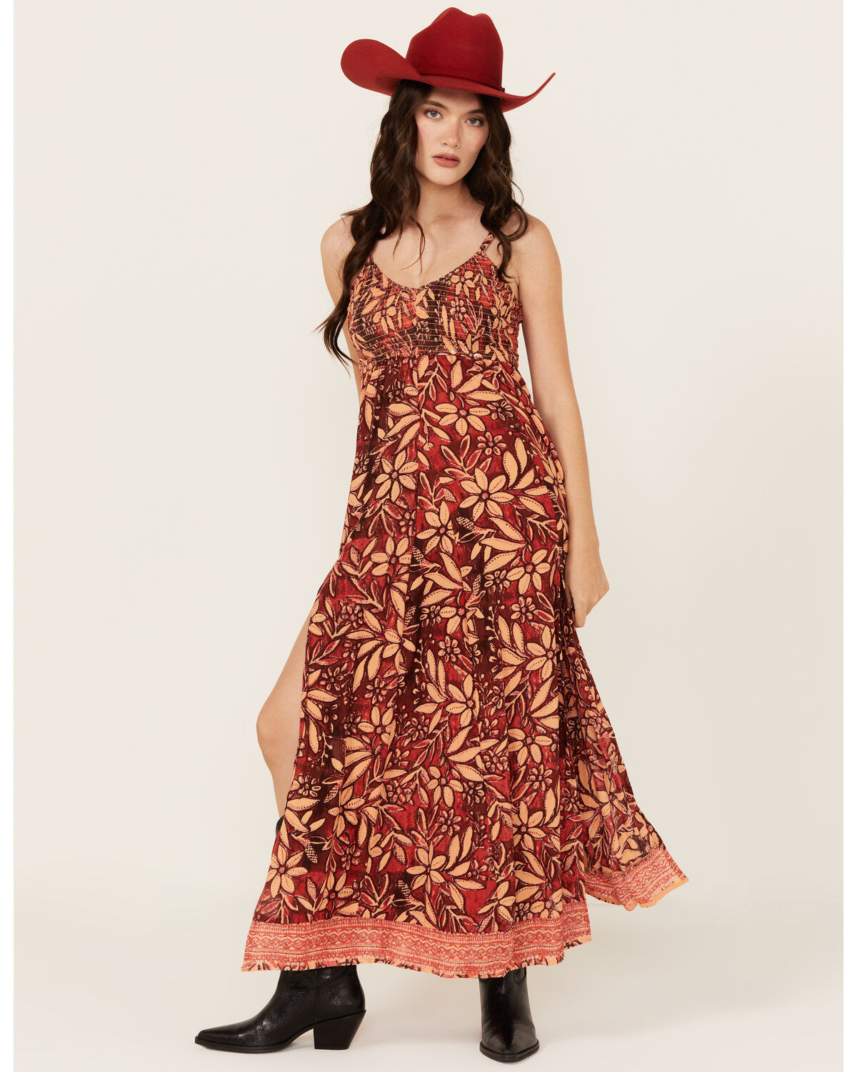 Angie Women's Floral Print Sleeveless Maxi Dress
