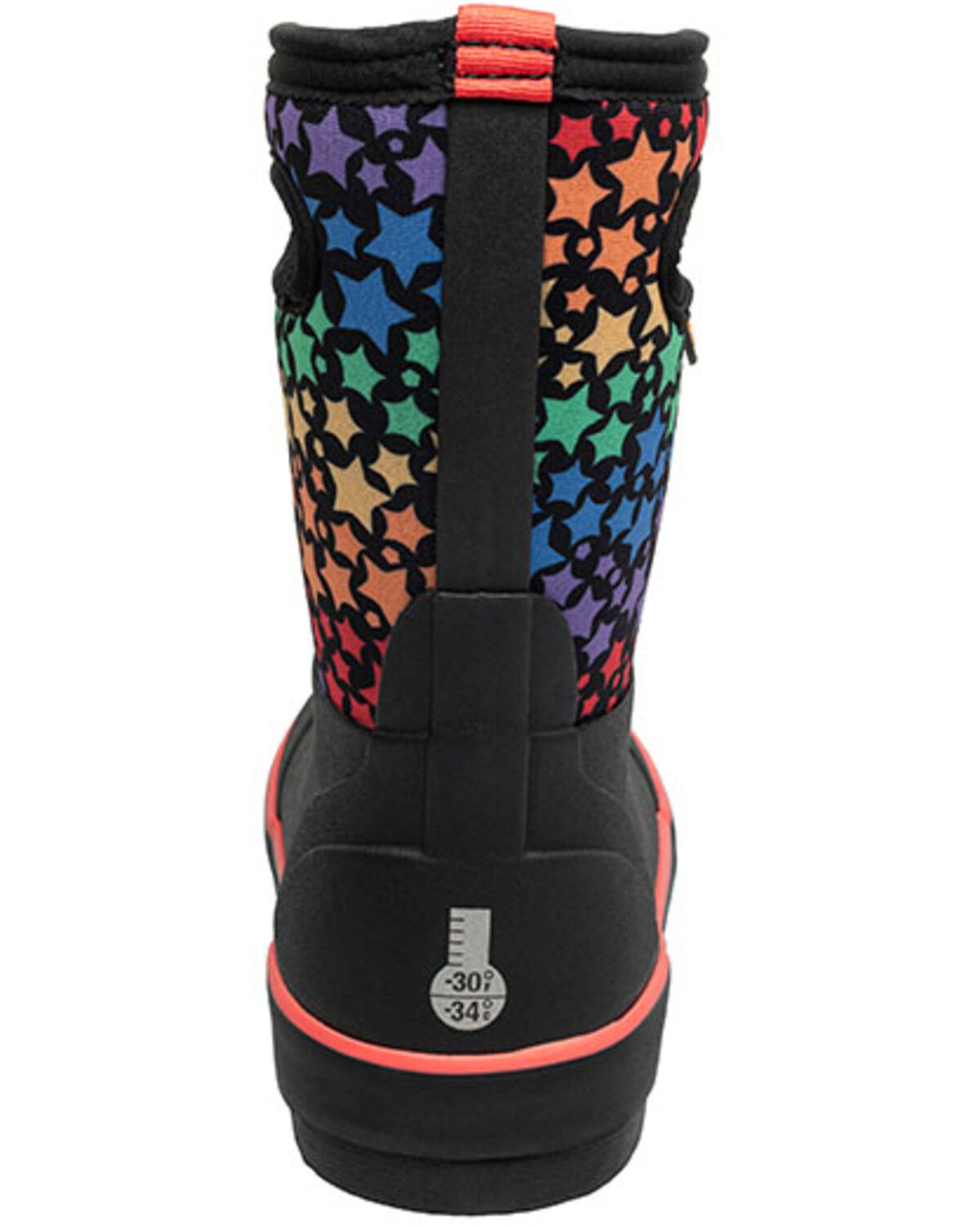 Bogs Girls' Classic II Rainbow Stars Waterproof Boots - Round Toe