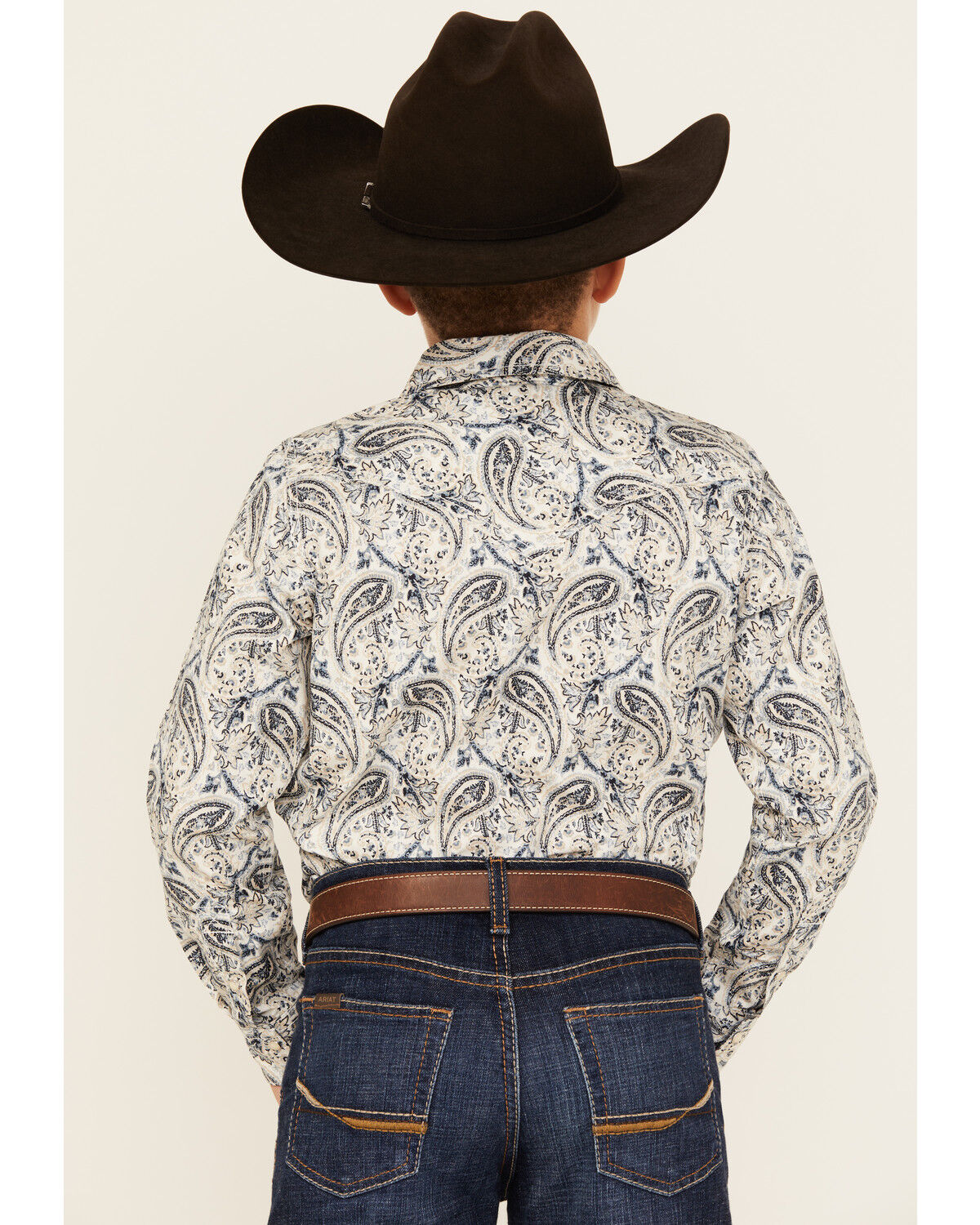 Cody James Boys' Rodeo Runway Paisley Print Long Sleeve Snap Western Shirt