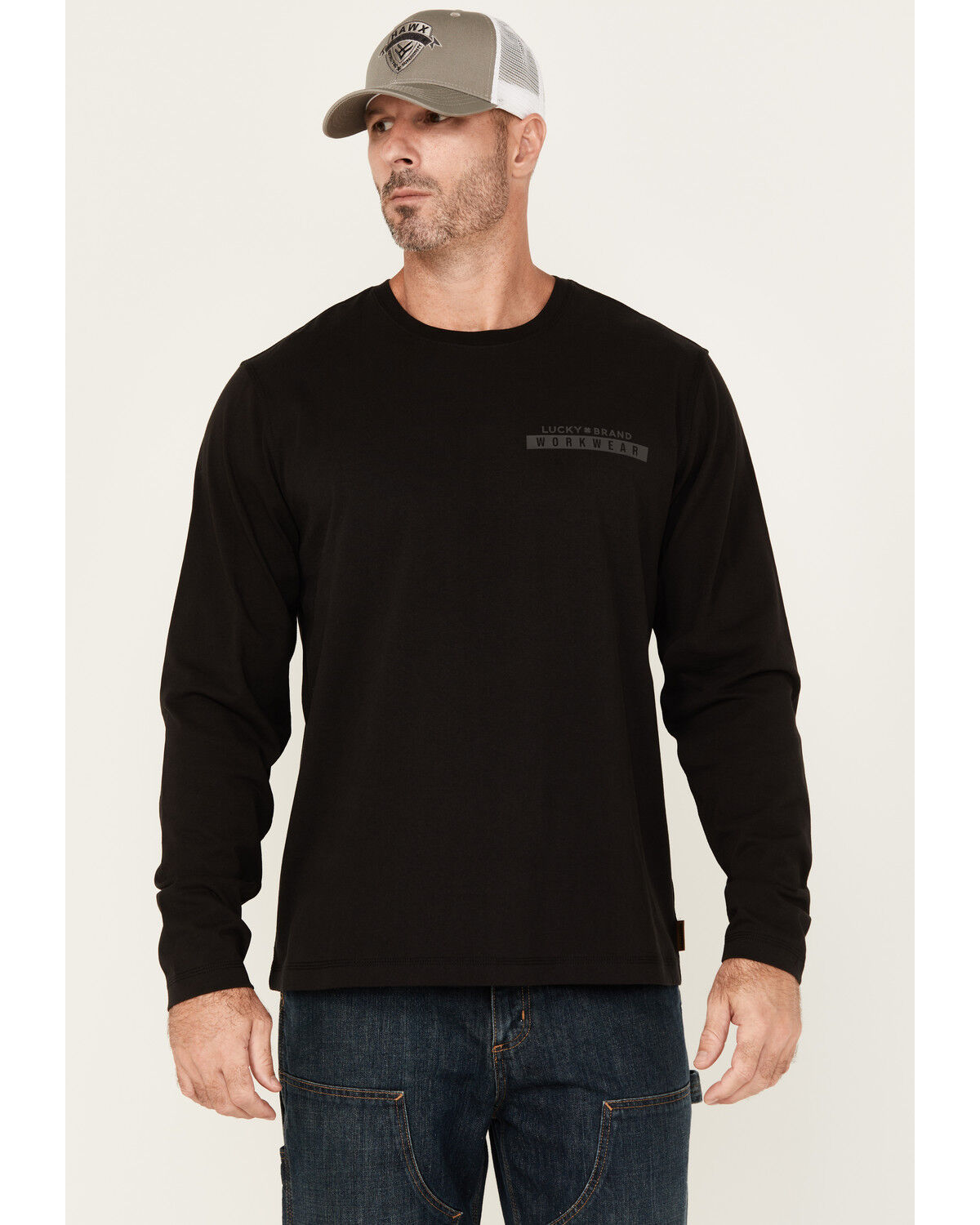 Lucky Brand Workwear Men's Solid Core Logo Long Sleeve Work Shirt