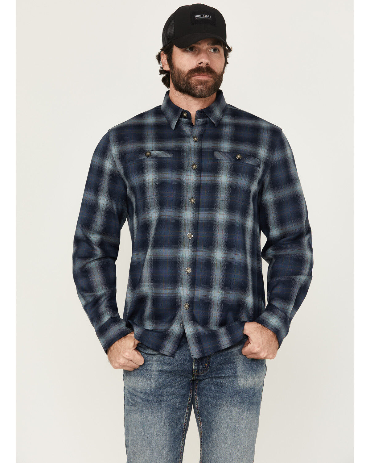 Dakota Grizzly Men's Landon Plaid Print Long Sleeve Button-Down Western Shirt