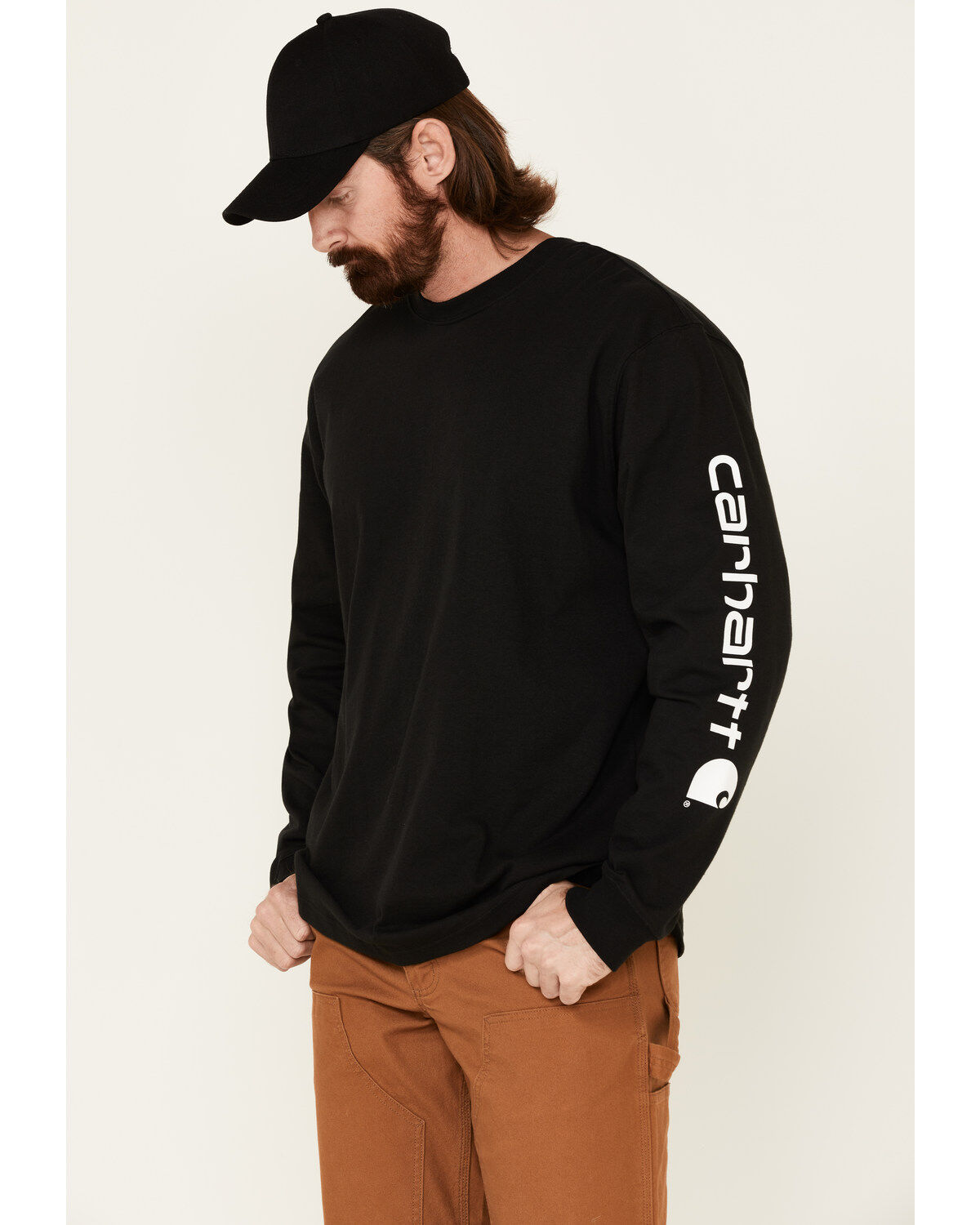 Carhartt Men's Loose Fit Heavyweight Long Sleeve Logo Graphic Work T-Shirt