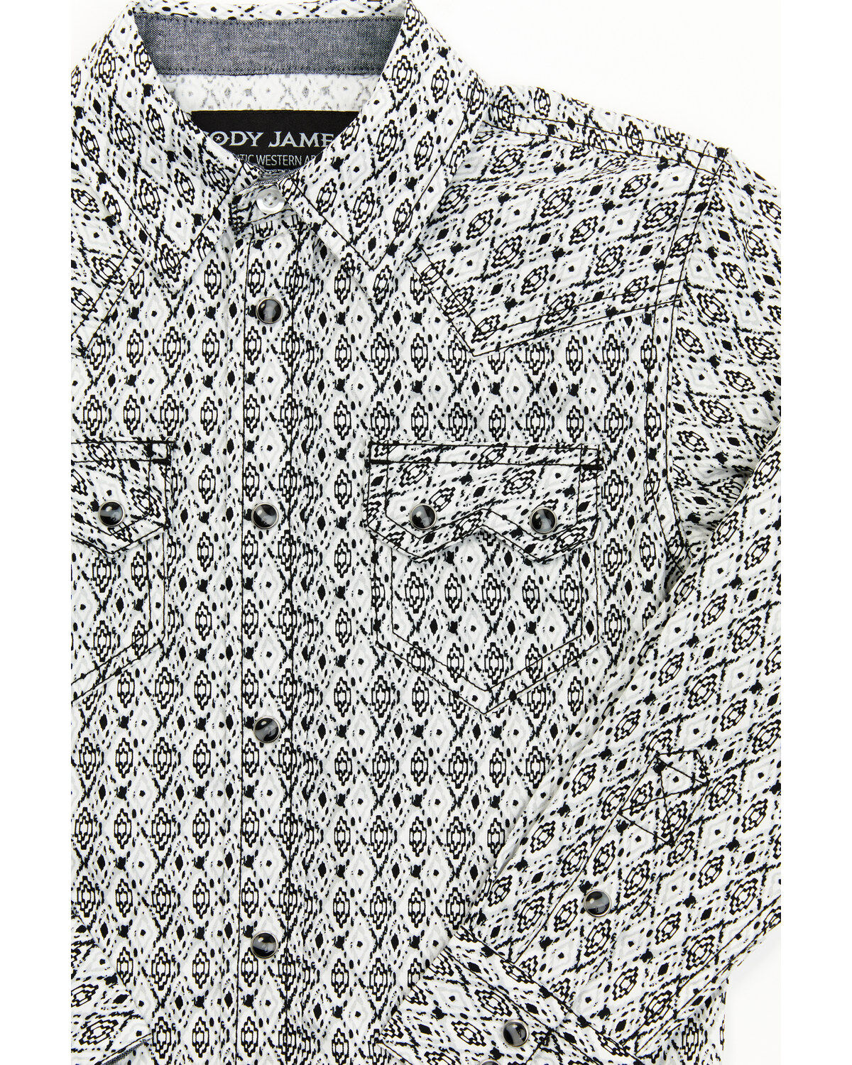 Cody James Toddler Boys' Diamond Print Long Sleeve Snap Shirt
