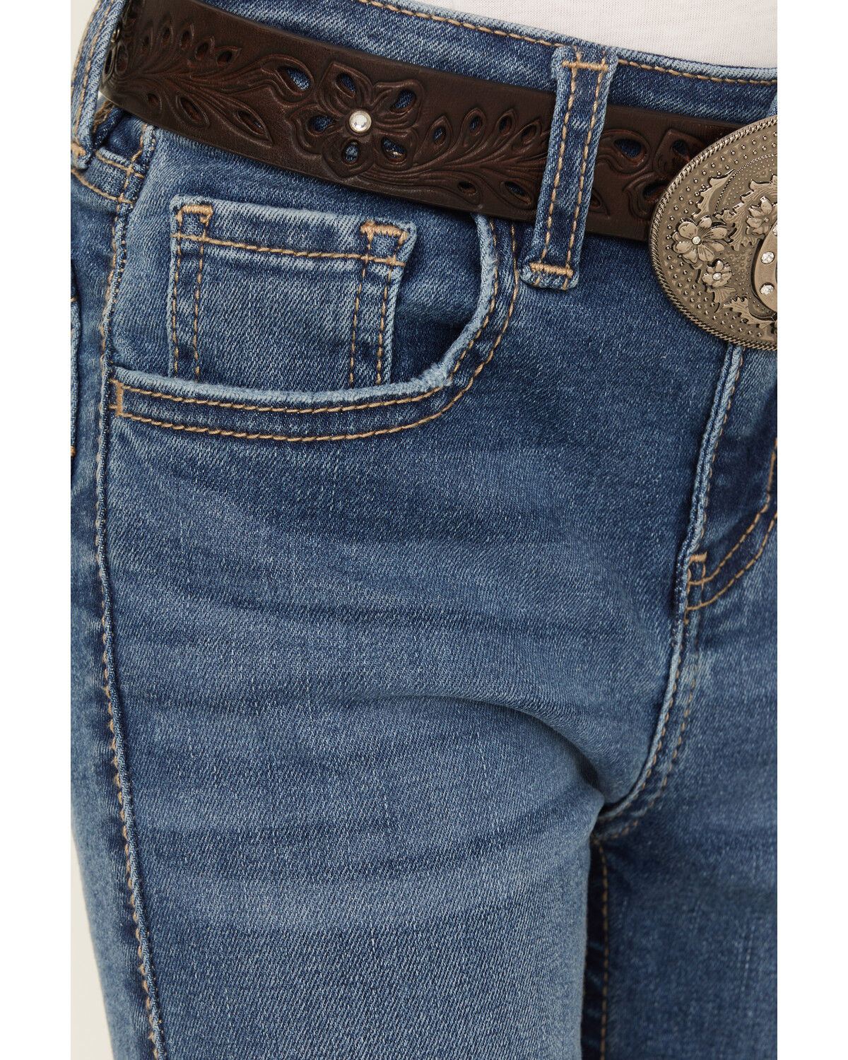 Shyanne Little Girls' Cimarron Twisted Side Seam Flare Stretch Denim Jeans