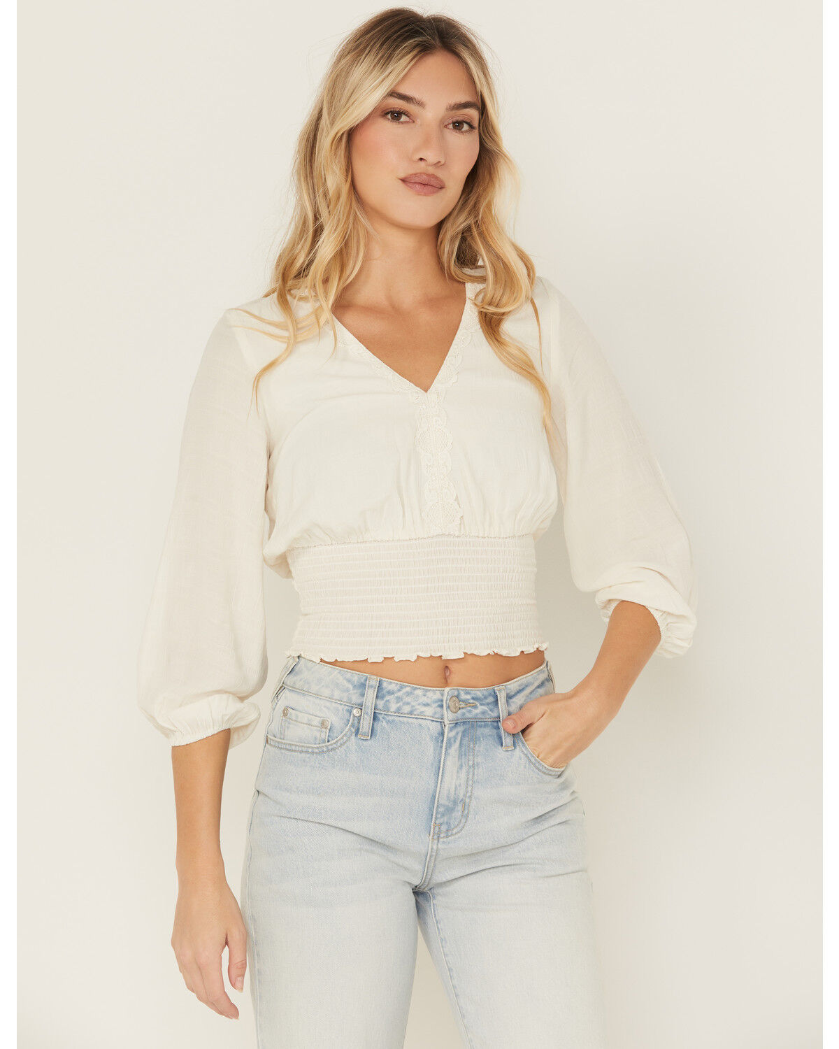 Shyanne Women's Smocked Long Sleeve Blouse