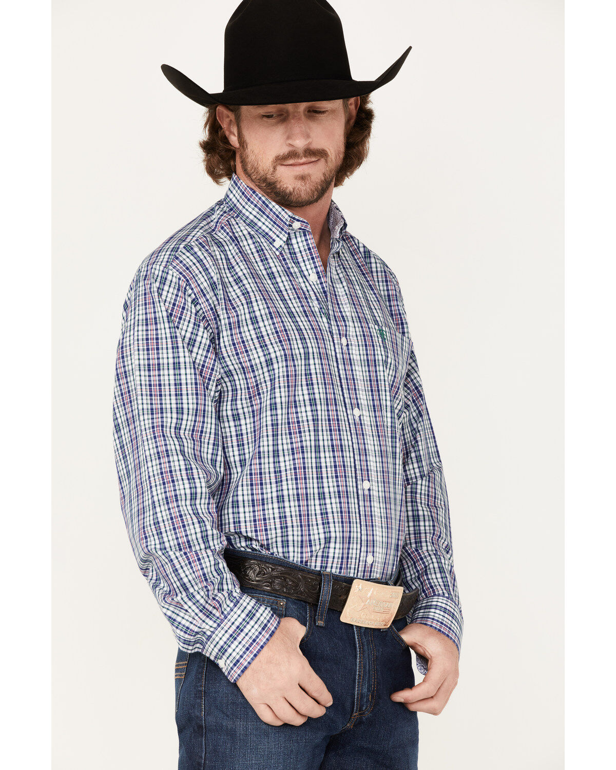 Ariat Men's WF Sidney Small Plaid Long Sleeve Western Shirt