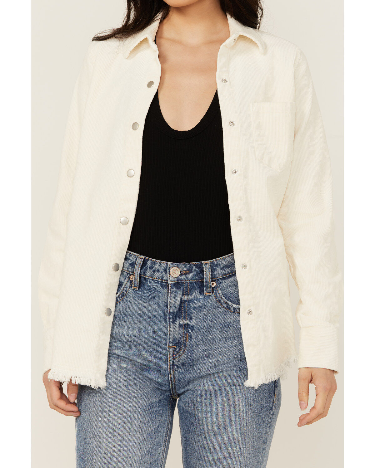 Rock & Roll Denim Women's Corduroy Long Sleeve Snap Shirt