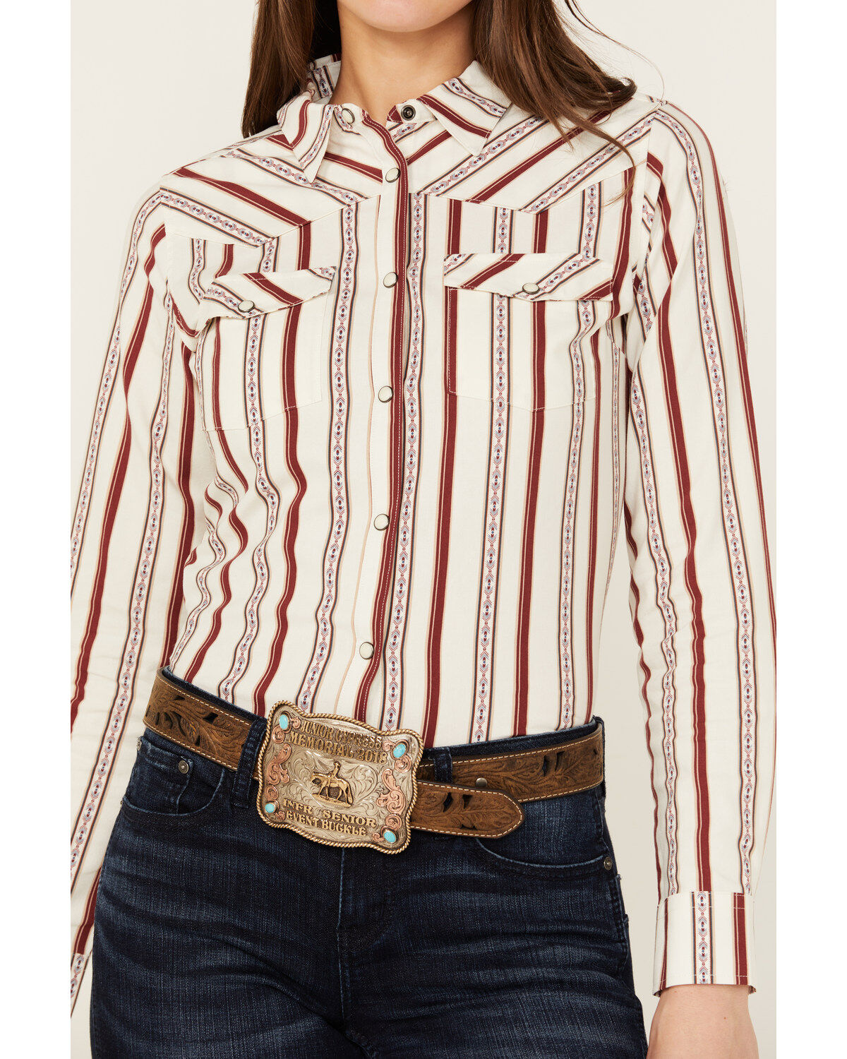 Shyanne Women's Rocksprings Striped Long Sleeve Snap Western Shirt