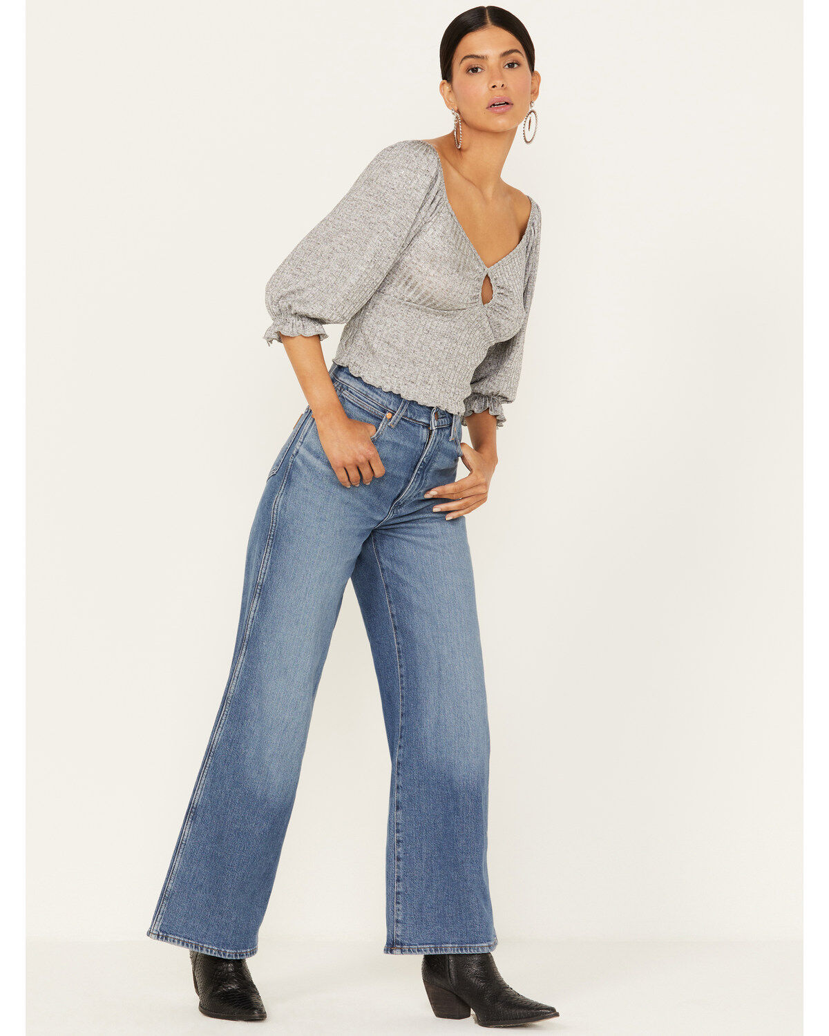 Wild Moss Women's Lurex Keyhole Top