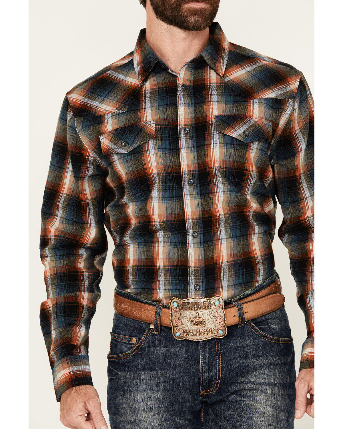 Cody James Men's Santa Cruz Plaid Print Long Sleeve Snap Flannel Shirt - Big