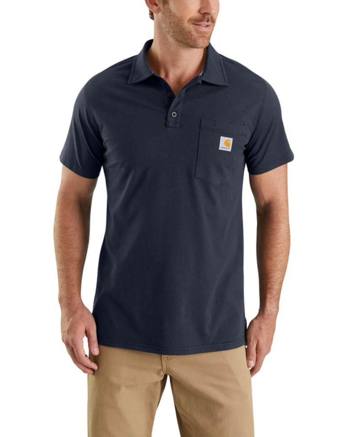 Carhartt Men's Force Cotton Pocket Polo Work Shirt