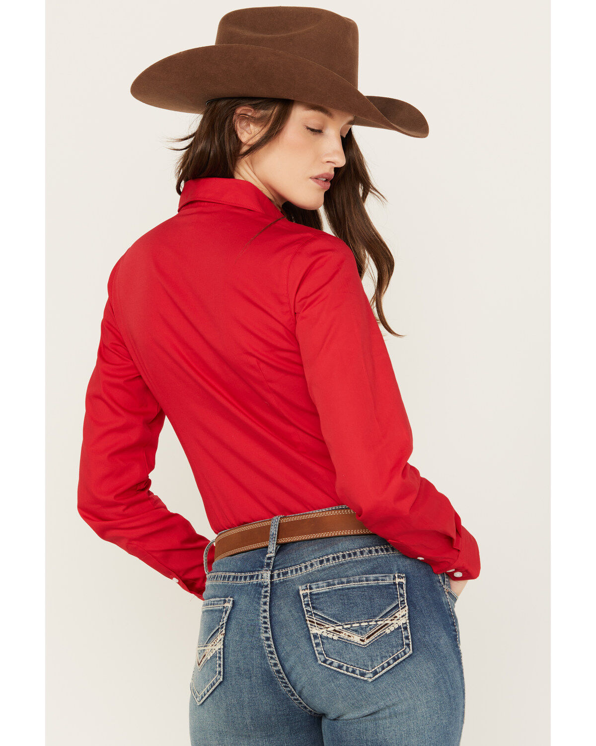 Cinch Women's Solid Red Button-Down Western Shirt