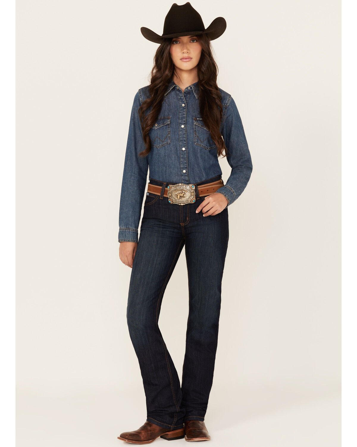 Cinch Women's Jenna Dark Wash Bootcut Slim Fit Stretch Denim Jeans