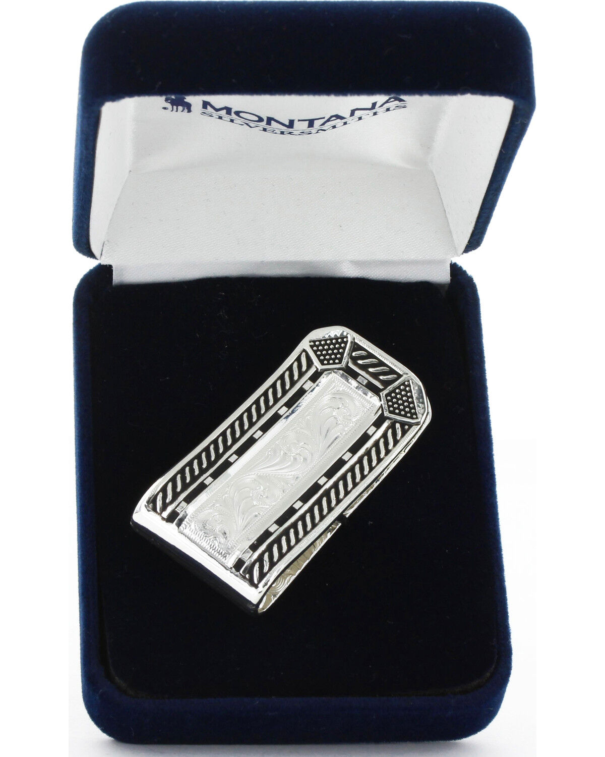 Montana Silversmiths Men's Roped Horseshoe Nail Head Money Clip