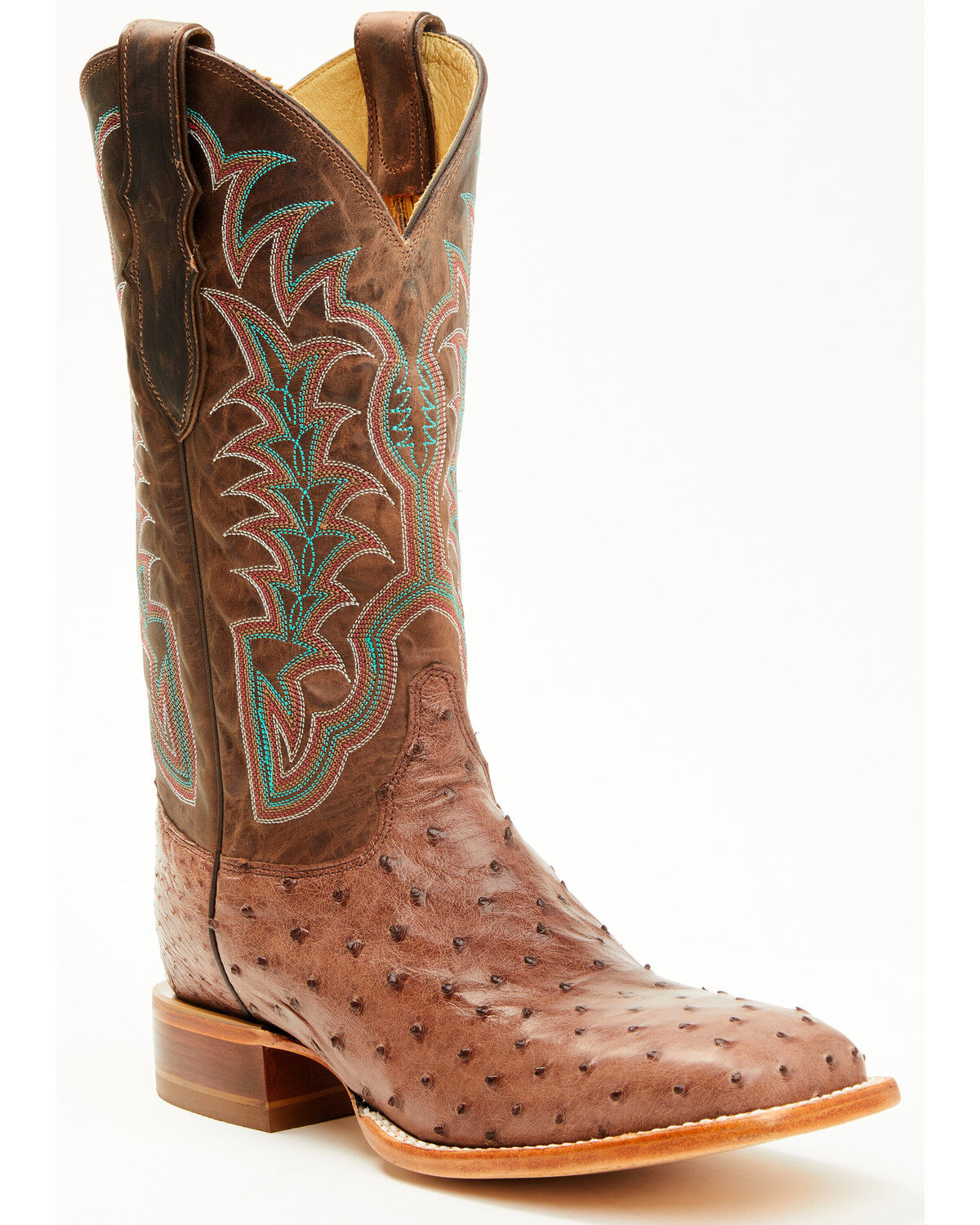 Justin Men's Chisolm Exotic Ostrich Western Boots - Broad Square Toe