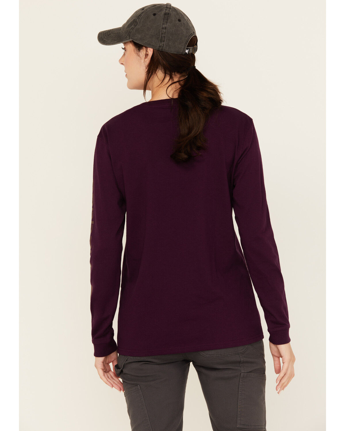 Carhartt Women's Logo Loose Fit Heavyweight Long Sleeve Graphic Work Tee