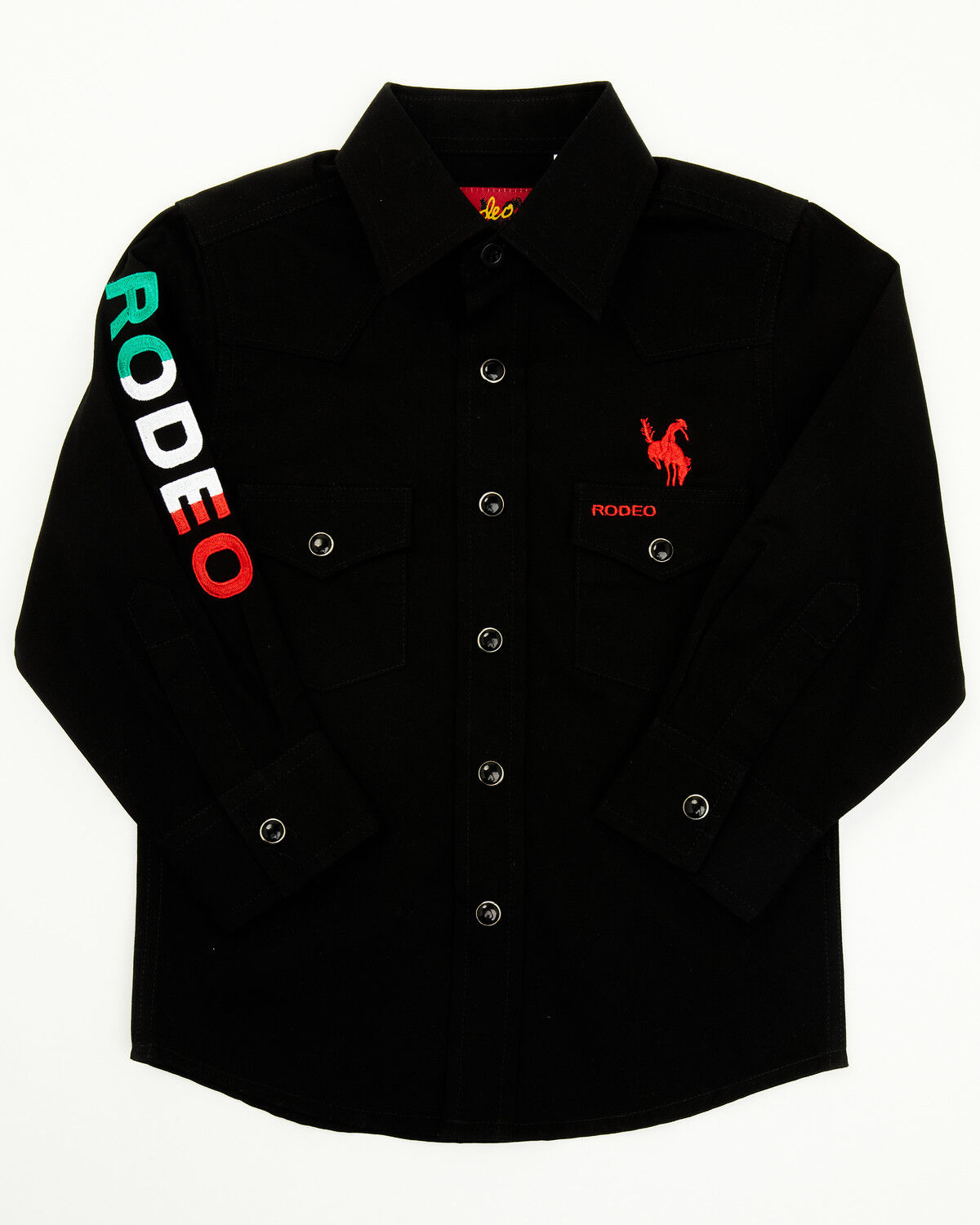 Rodeo Clothing Boys' Mexico Rodeo Long Sleeve Snap Western Shirt