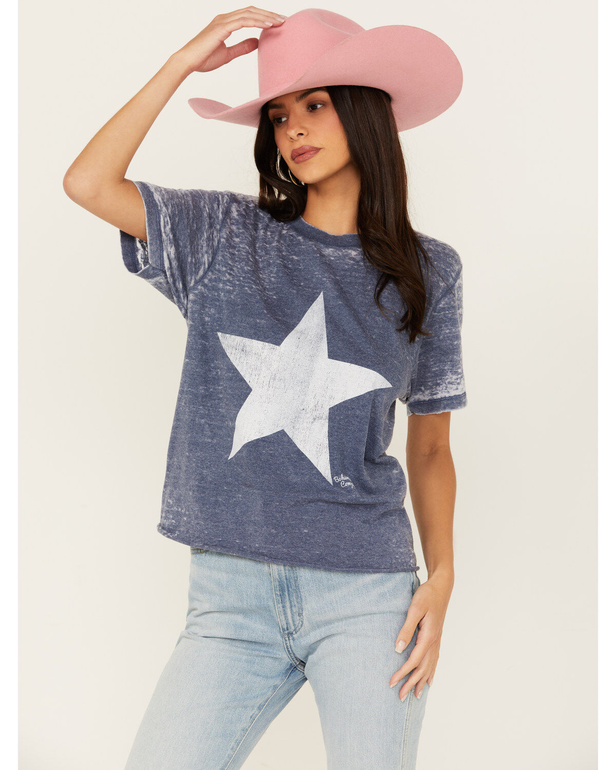 Bohemian Cowgirl Women's Burnout Star Short Sleeve Graphic Tee
