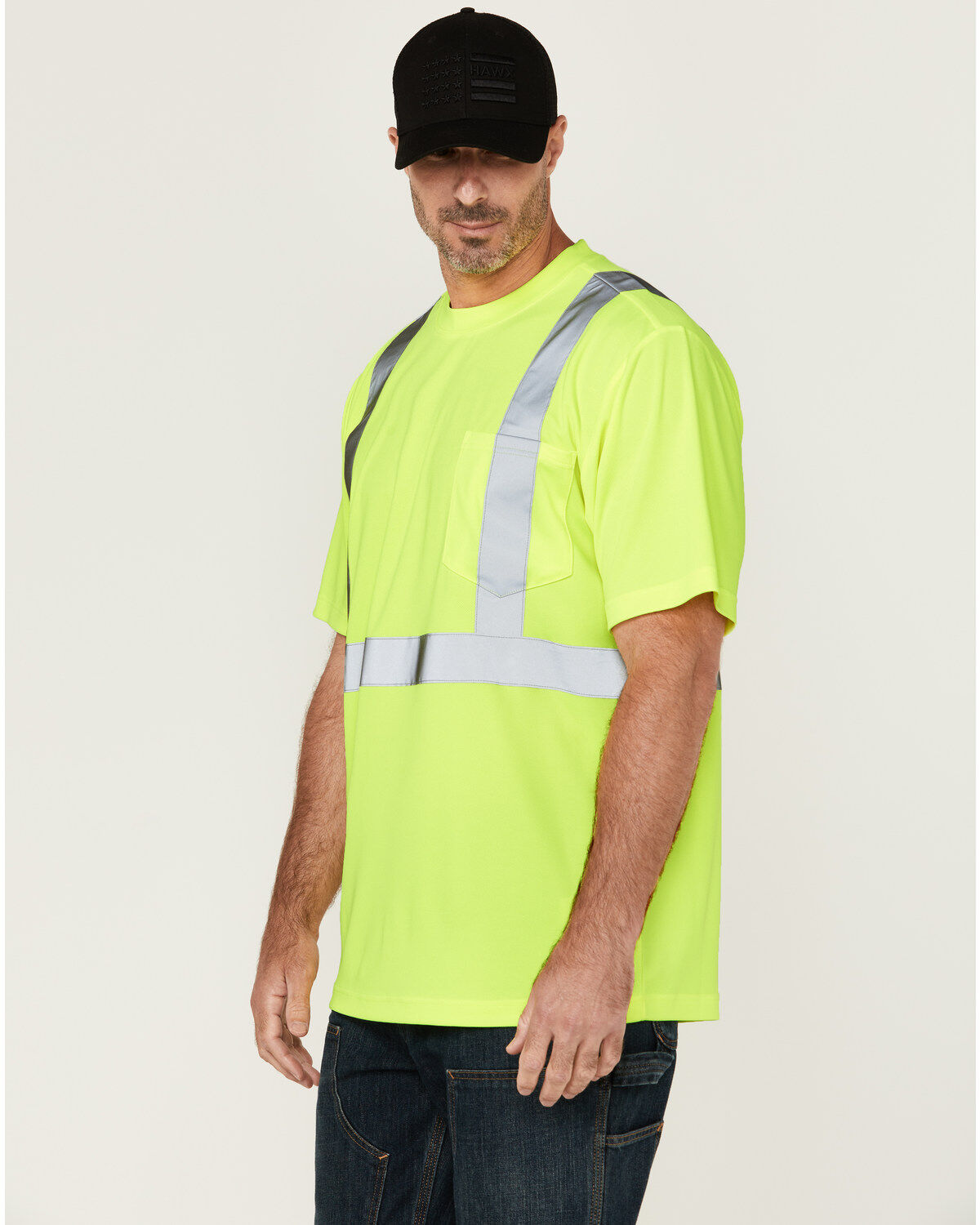 Hawx Men's Hi-Vis Reflective Short Sleeve Work T-Shirt