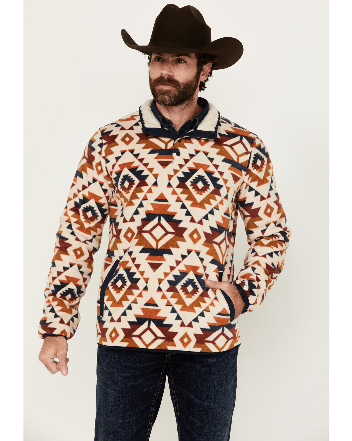 Cody James Men's Base Camp Southwestern Print 1/4 Snap Pullover