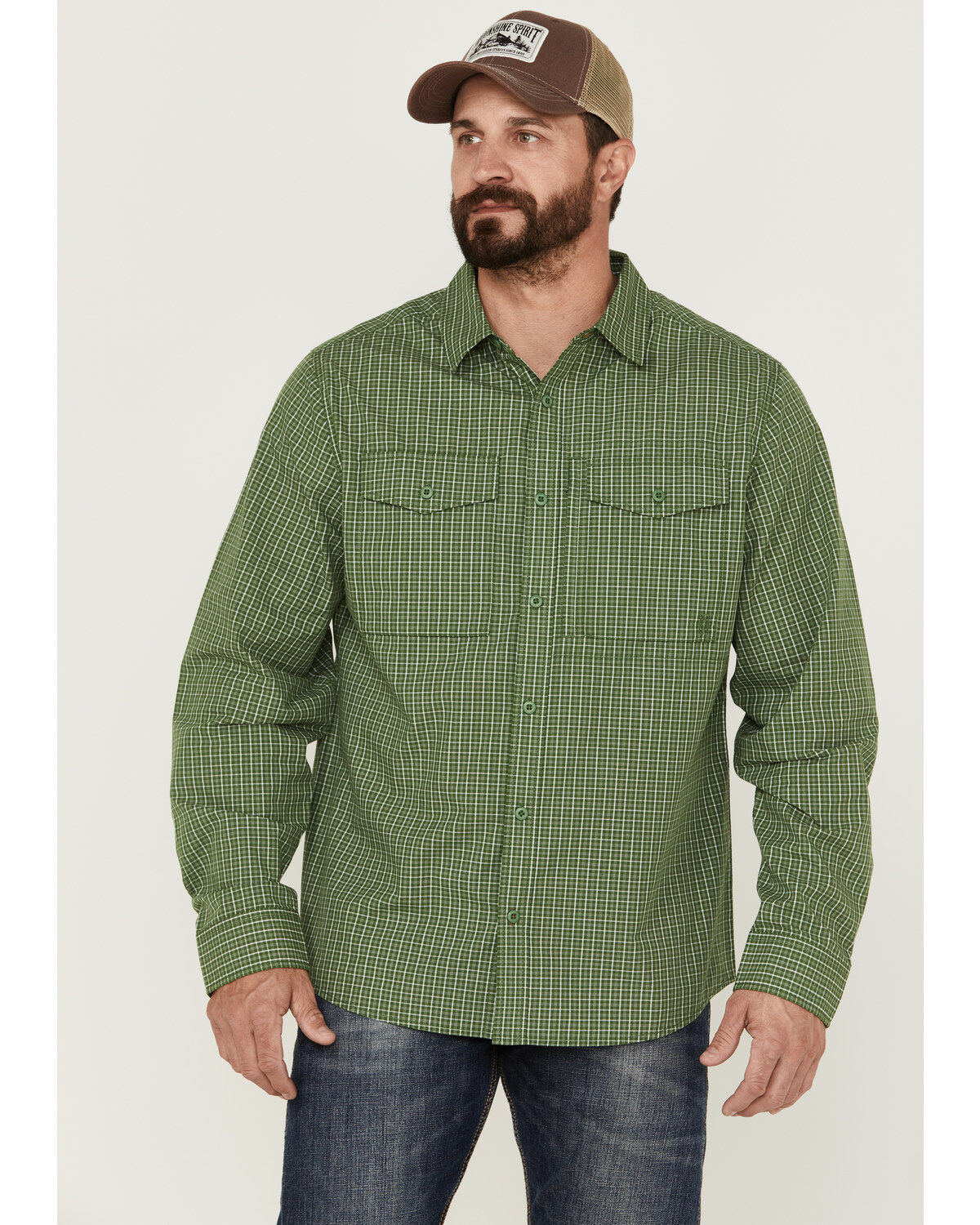 Brothers and Sons Men's Small Plaid Long Sleeve Button Down Western Shirt