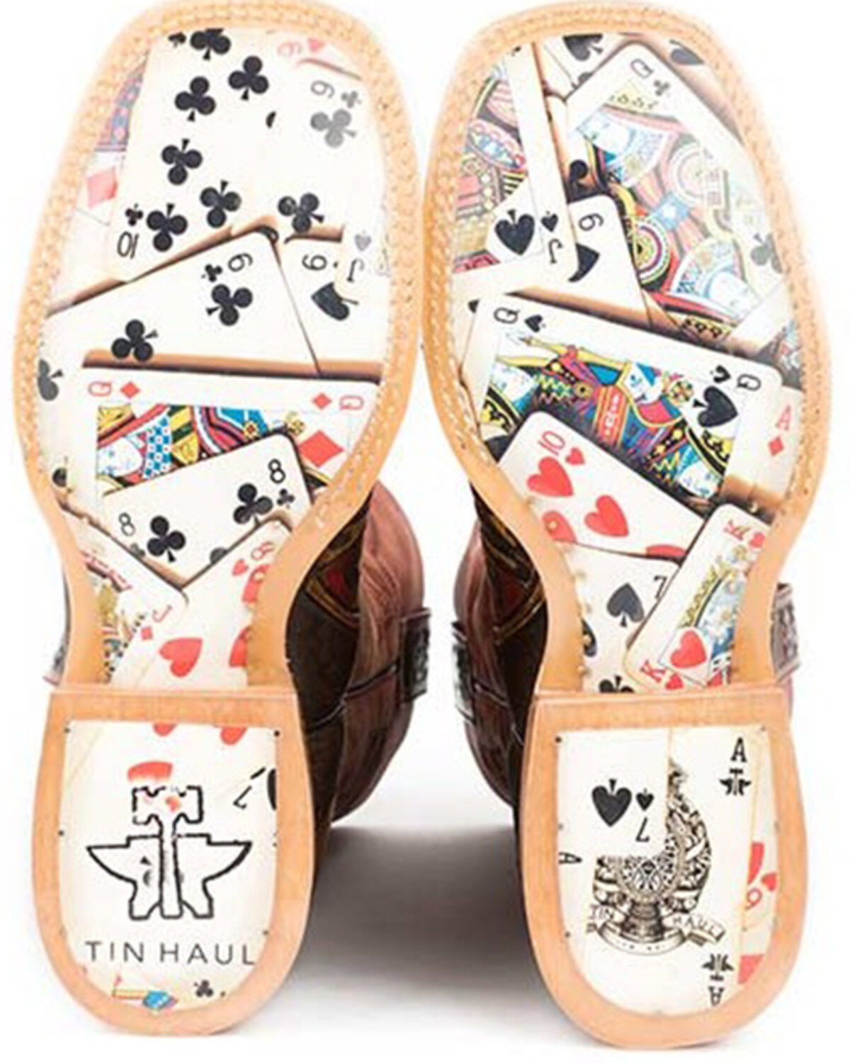 Tin Haul Men's The Gambler Card Shuffle Sole Western Boots - Broad Square Toe