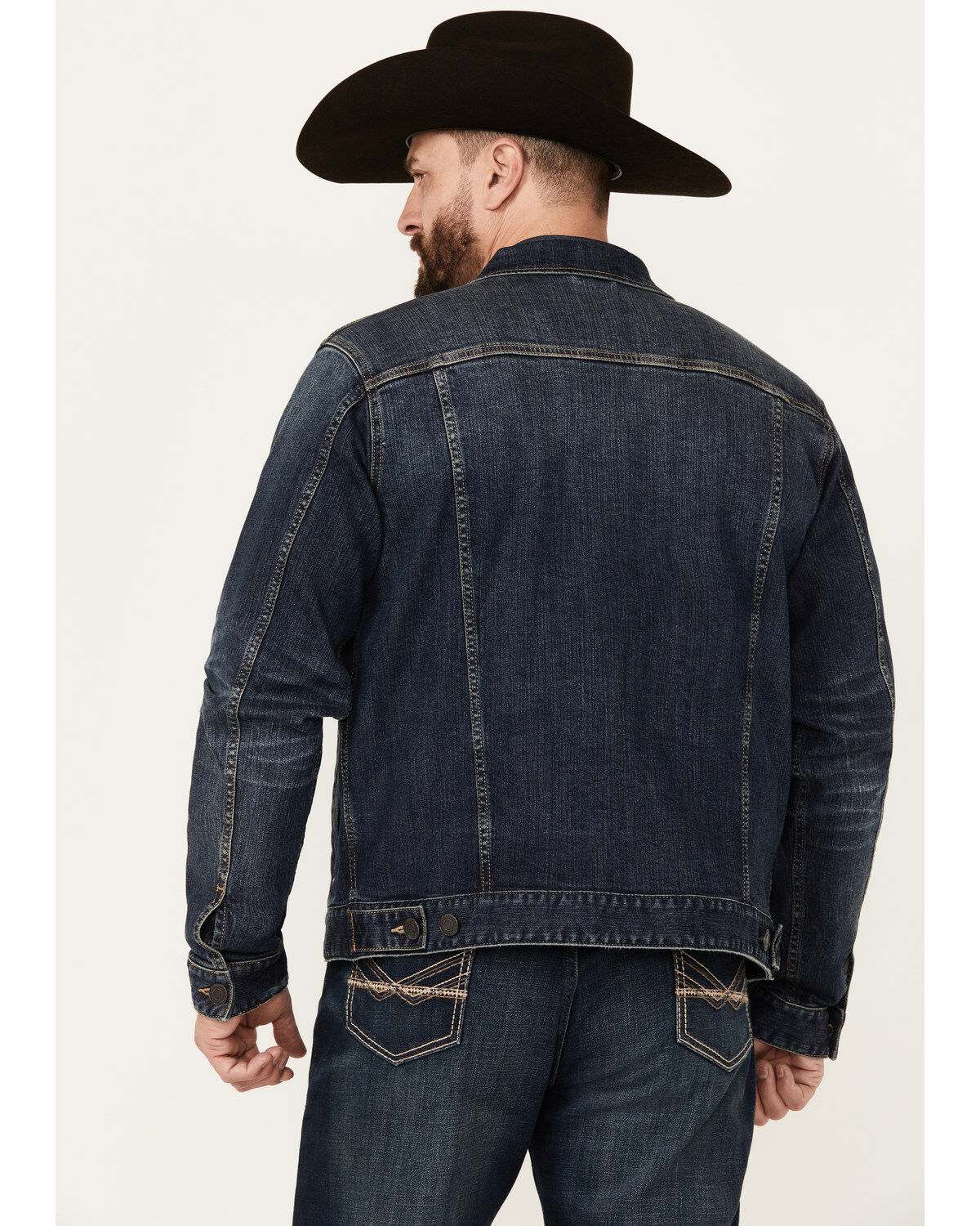 Moonshine Spirit Men's Dark Wash Rigid Old Shine Vintage Denim Jacket