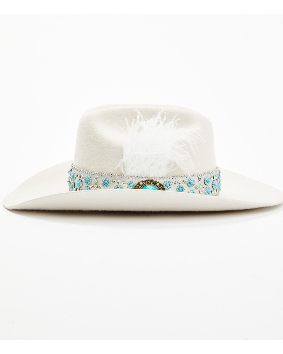 Shyanne Women's Beaded and Feather Embellished Felt Cowboy Hat