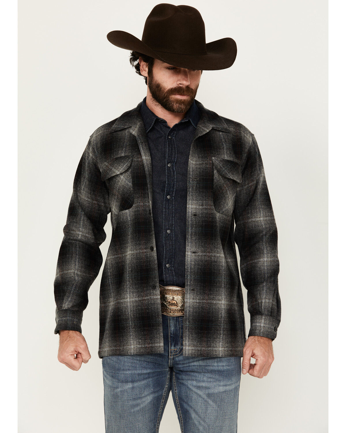 Pendleton Men's Boardshirt Plaid Print Long Sleeve Button-Down Western Shirt