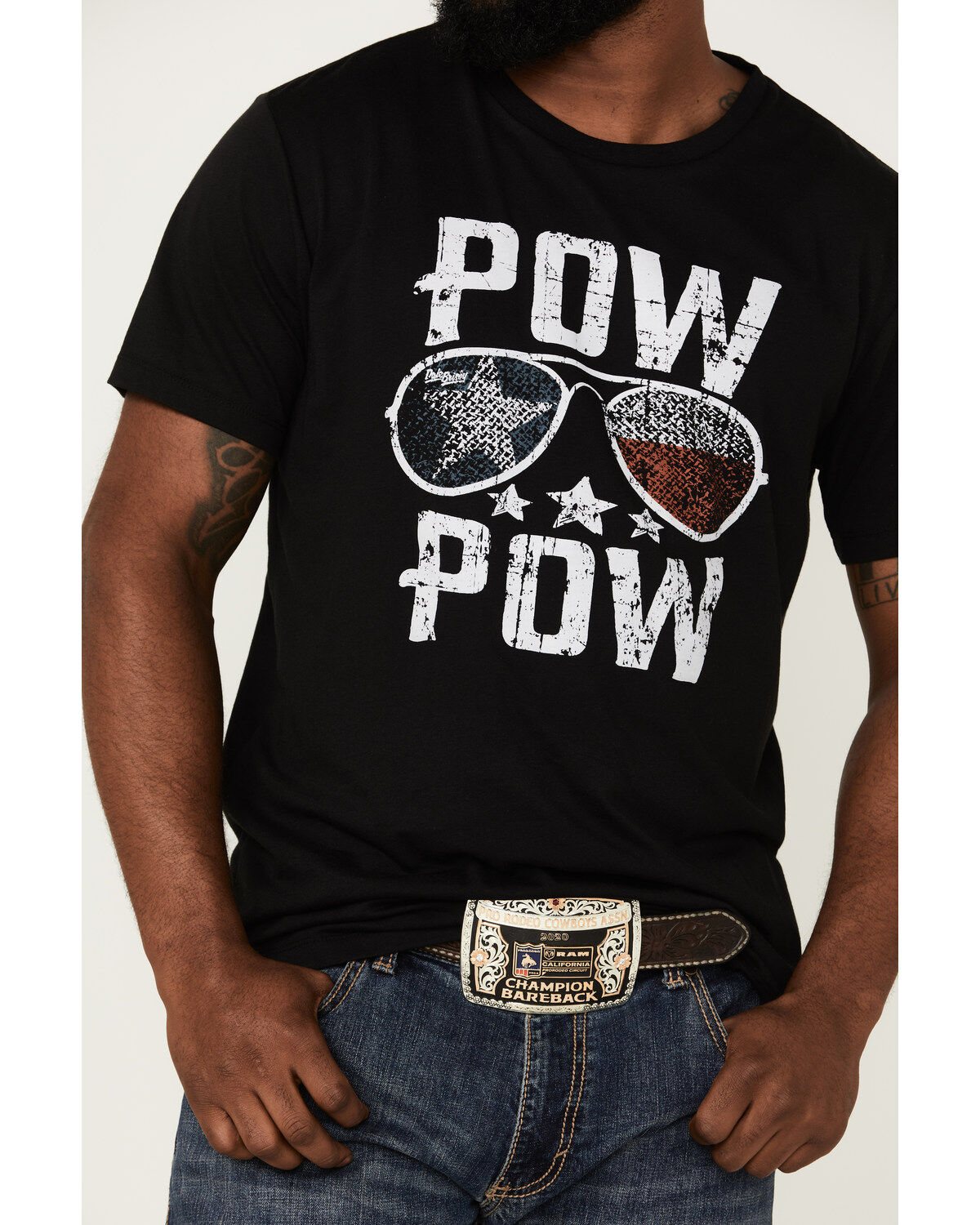 Dale Brisby Men's Pow Pow Sunglasses Graphic Short Sleeve T-Shirt