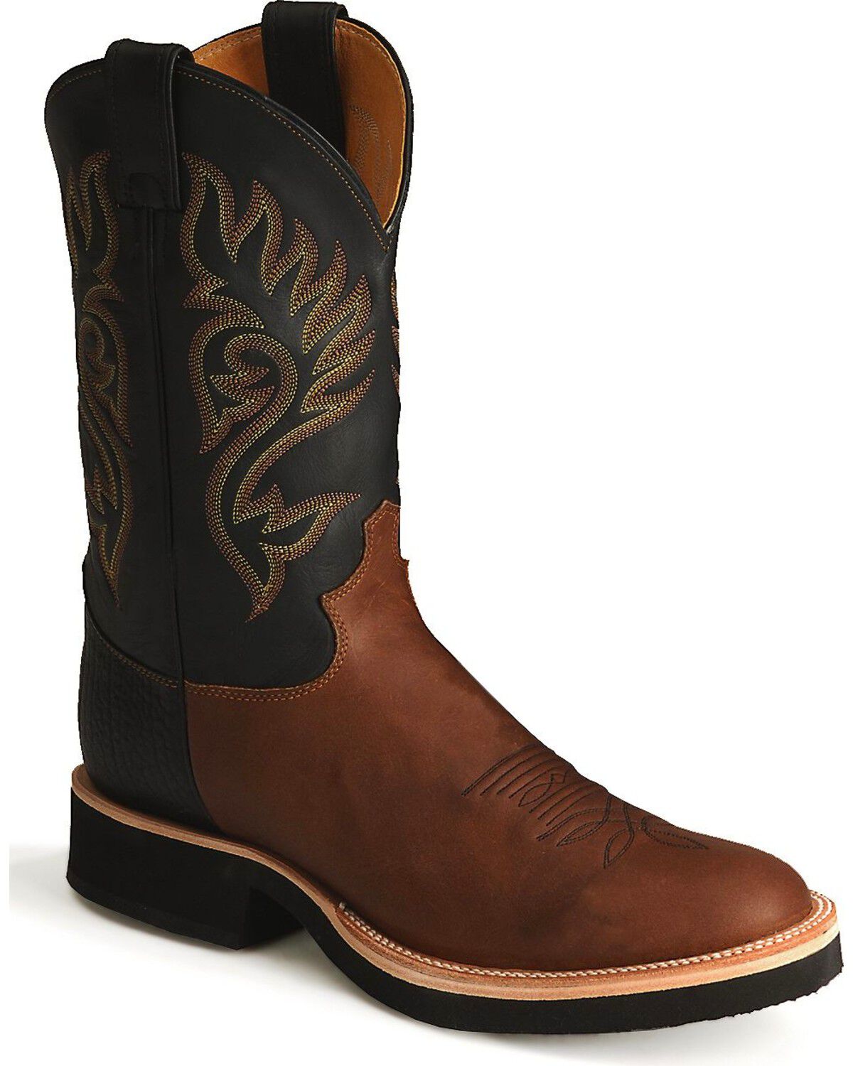 Justin Men's Paluxy Brown Tekno Crepe Cowboy Boots - Round Toe