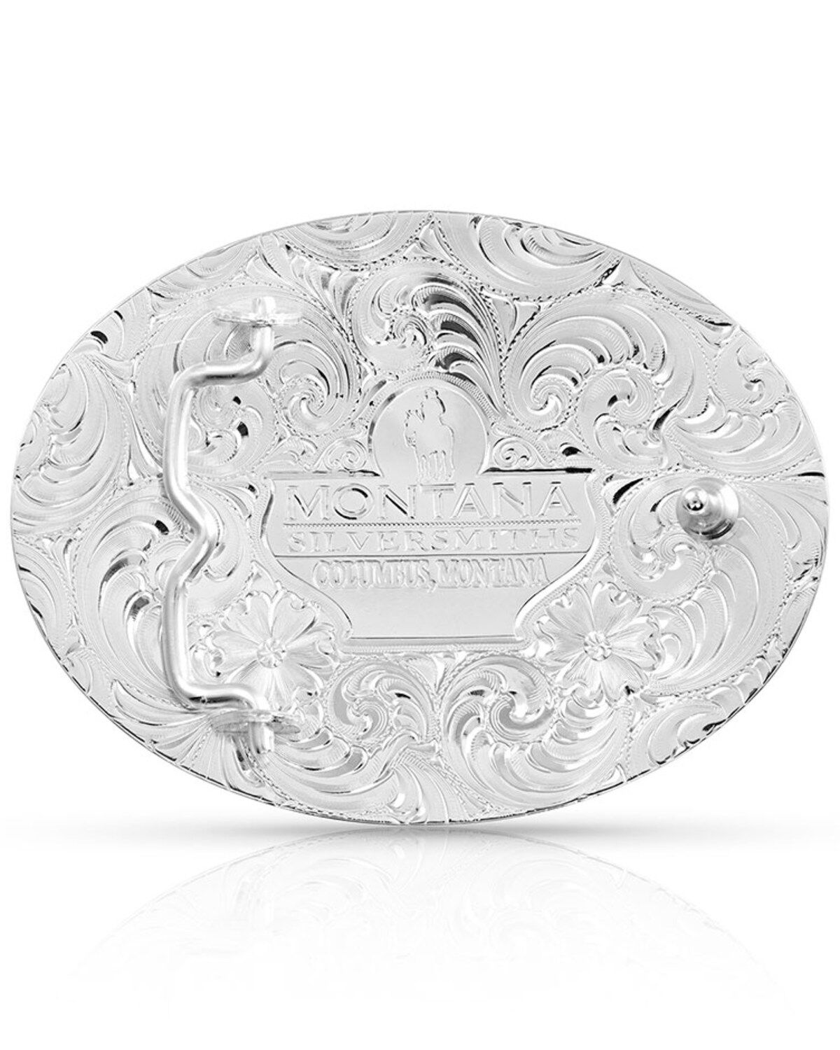 Montana Silversmiths Men's Tri-Color Pinched Buckle With Christian Cowboy Figure