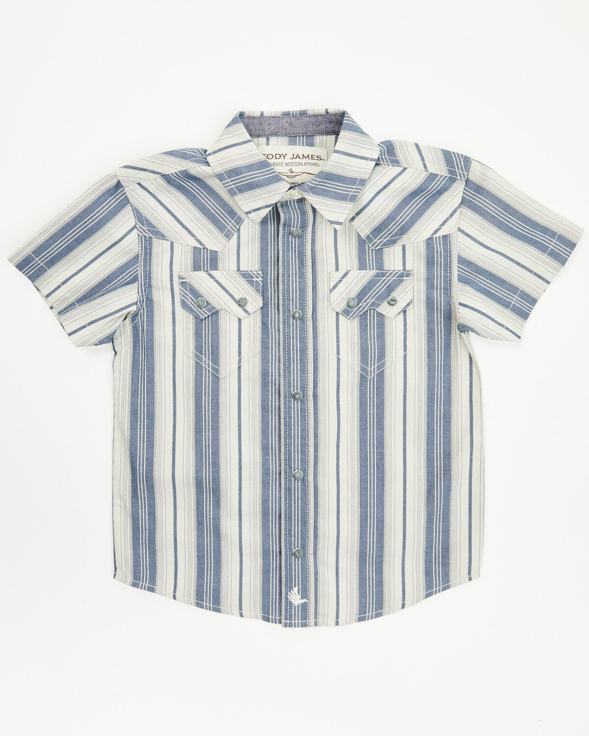 Cody James Toddler Boys' Roman Striped Short Sleeve Snap Western Shirt