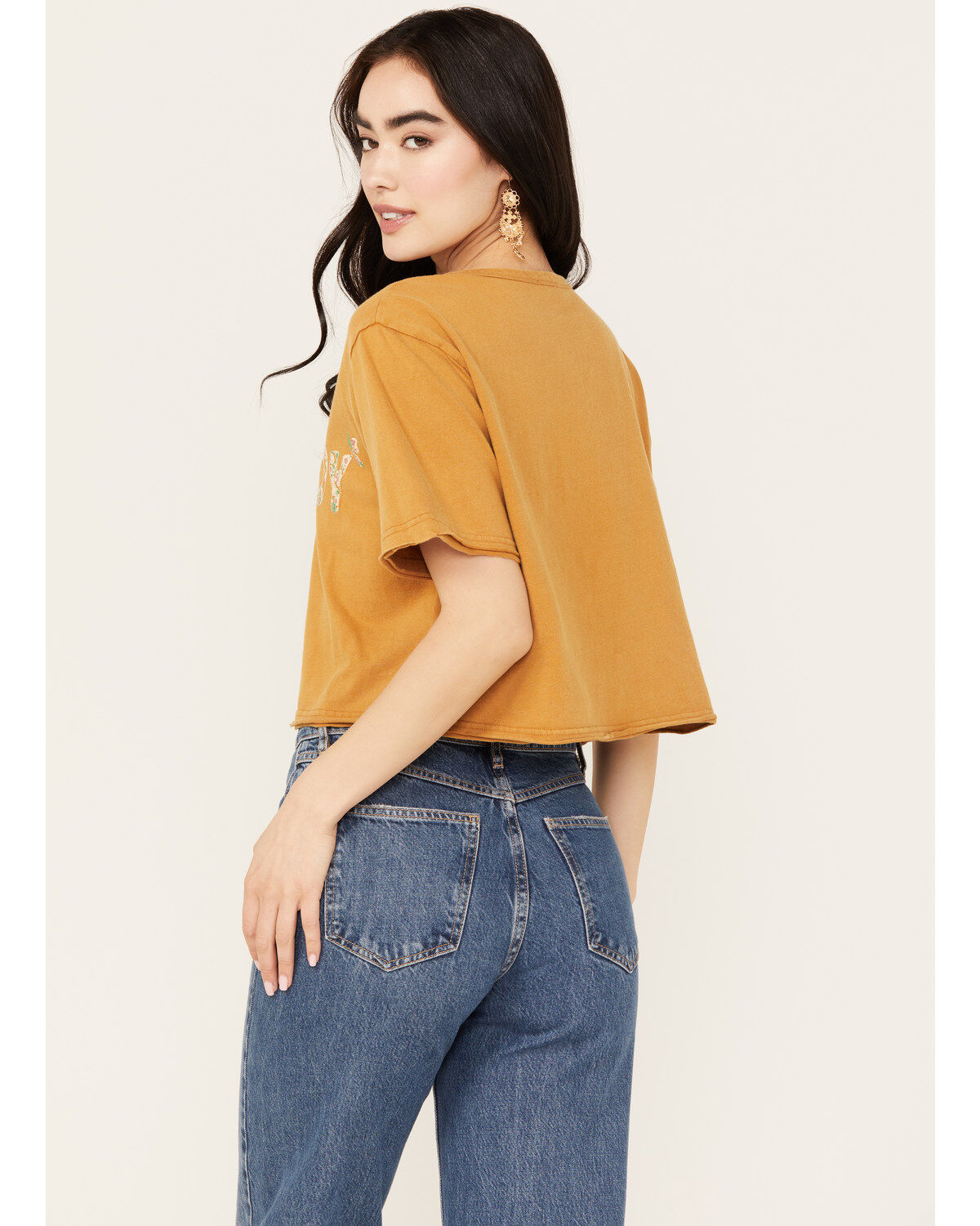 Miss Me Women's Boxy Fit Cowboy Short Sleeve Cropped Graphic Tee