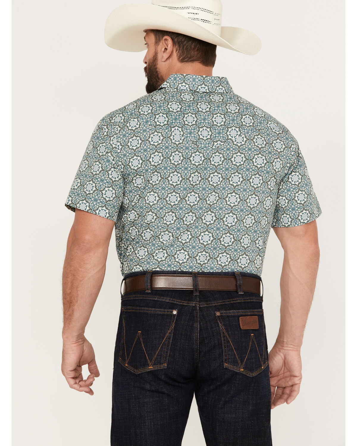 Gibson Men's Antonio Geo Print Short Sleeve Western Snap Shirt