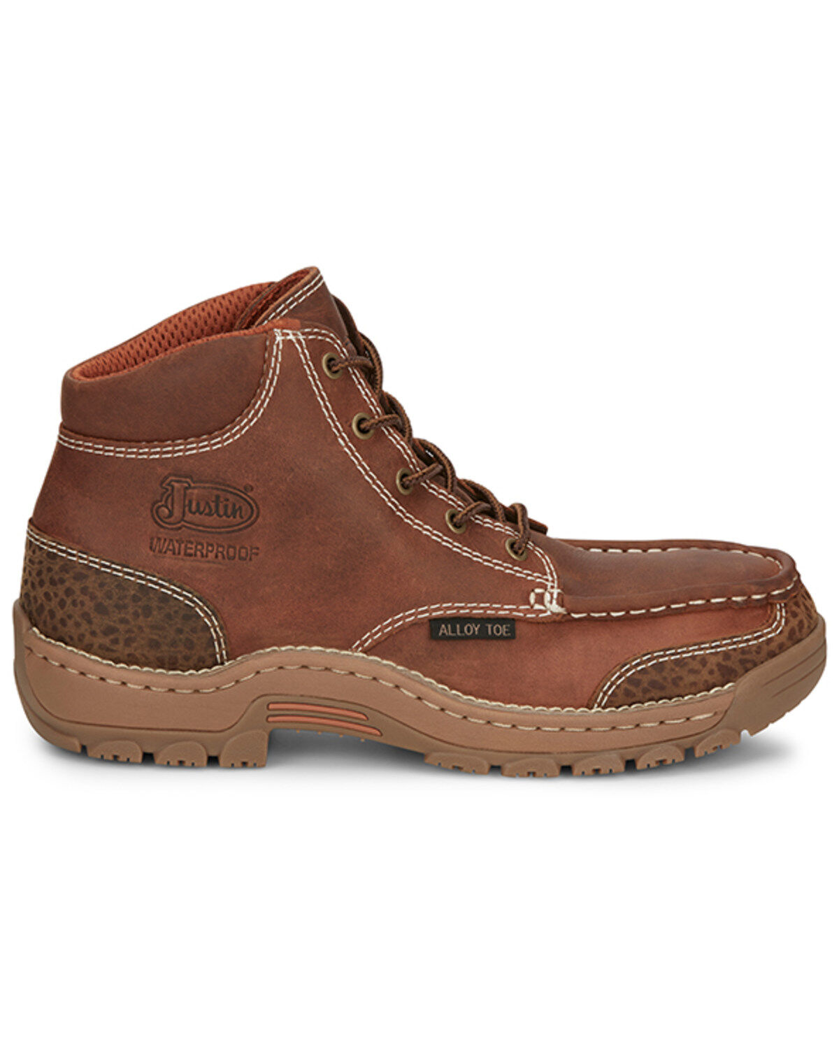 Justin Men's 5" Corbett Lace-Up Moc Waterproof Work Boots - Alloy Toe