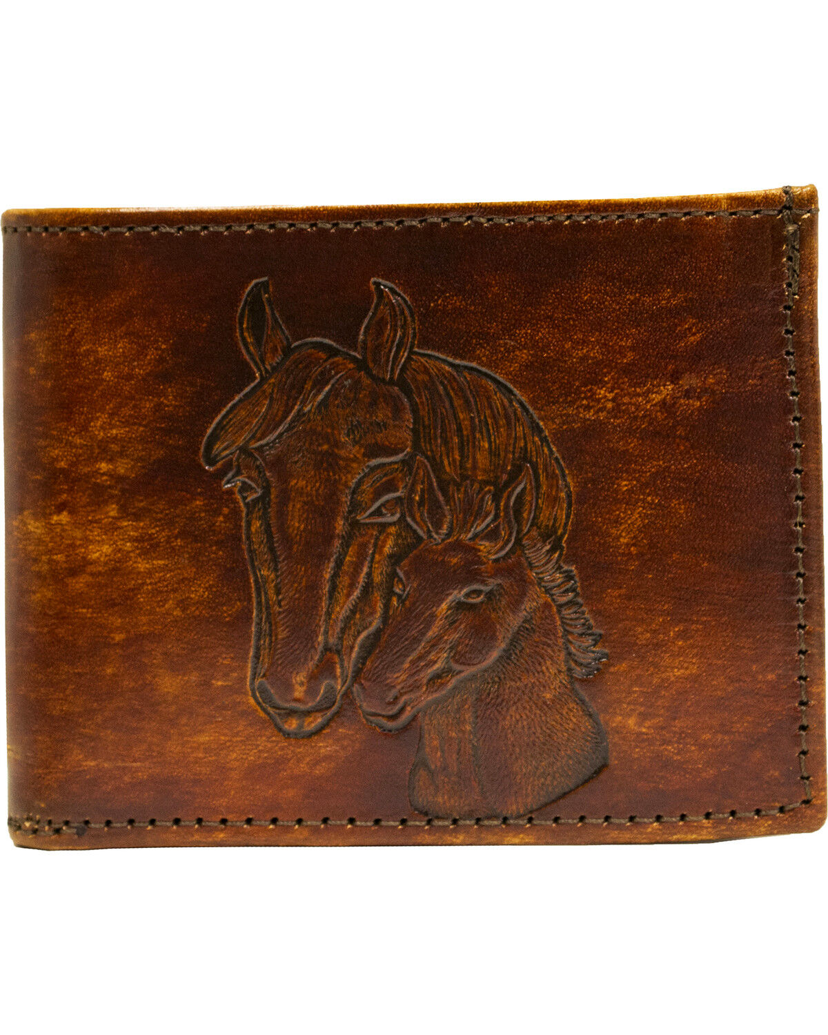 Western Express Brown Horses Leather Billfold Wallet *DISCONTINUED*