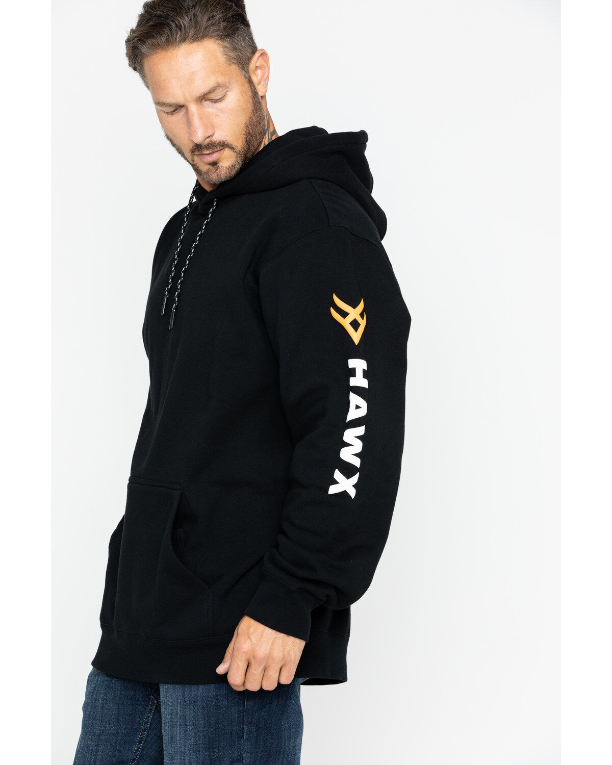 Hawx Men's Logo Sleeve Hooded Work Sweatshirt - Tall