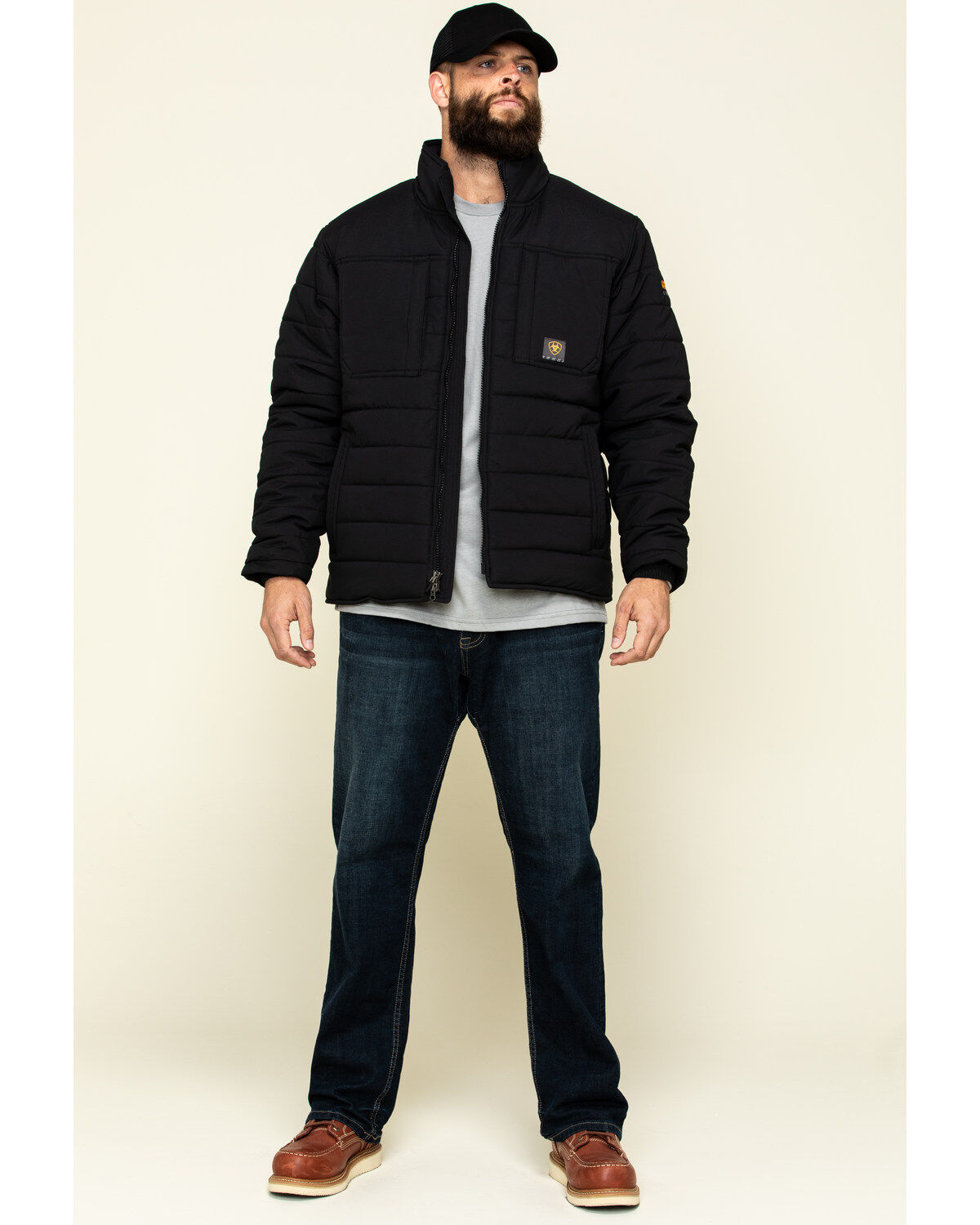 Ariat Men's Black Rebar Vailiant Ripstop Insulated Work Jacket