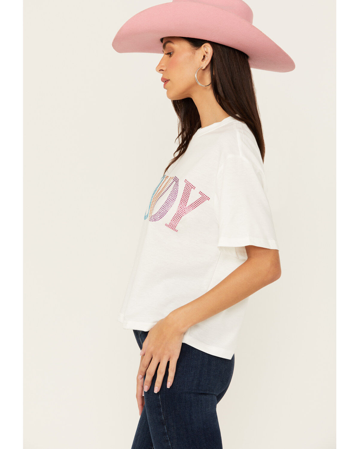 Mainstrip Women's Howdy Rhinestone Short Sleeve Cropped Graphic Tee