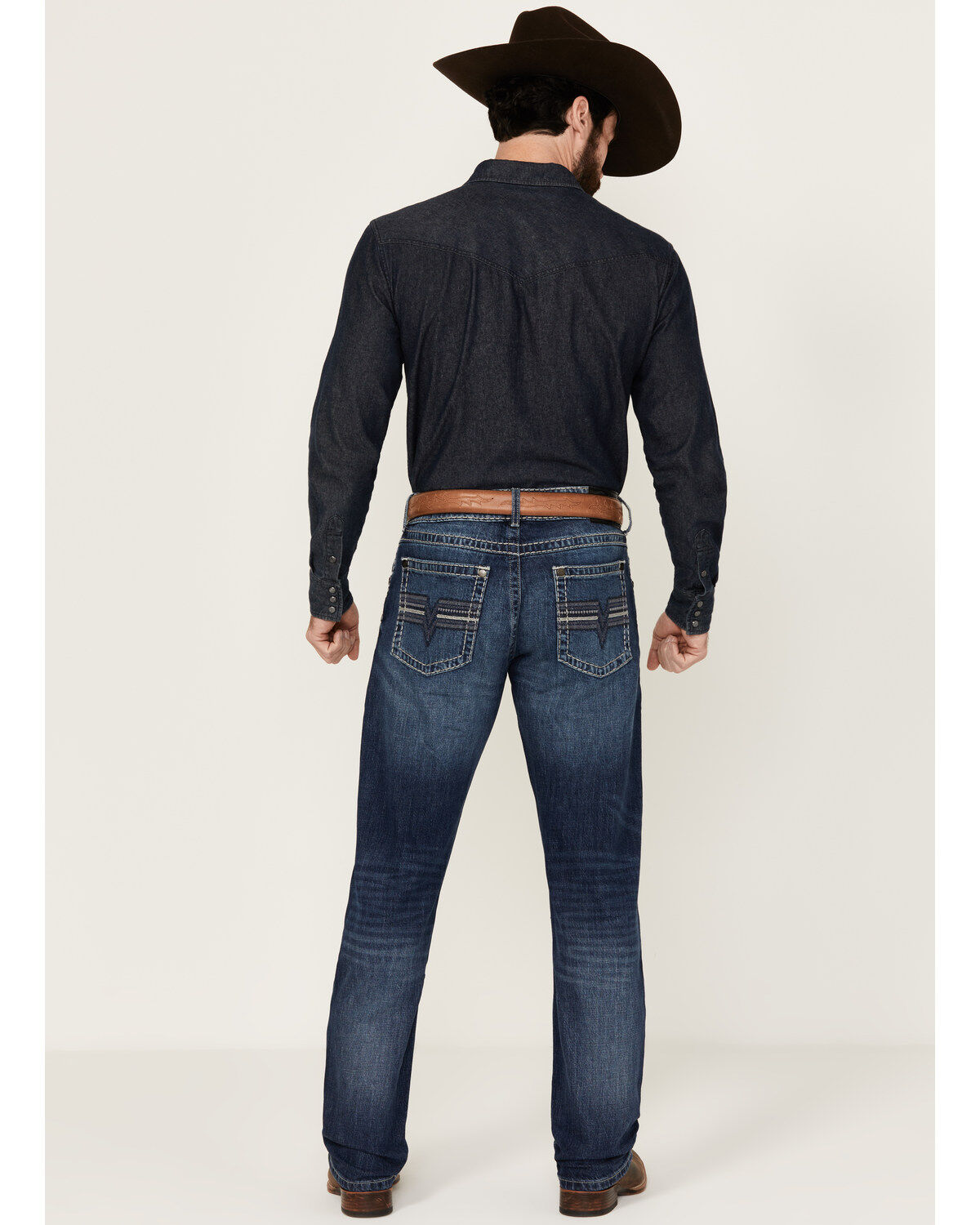 Rock 47 by Wrangler Men's Allenbrook Dark Wash Slim Straight Stretch Denim Jeans