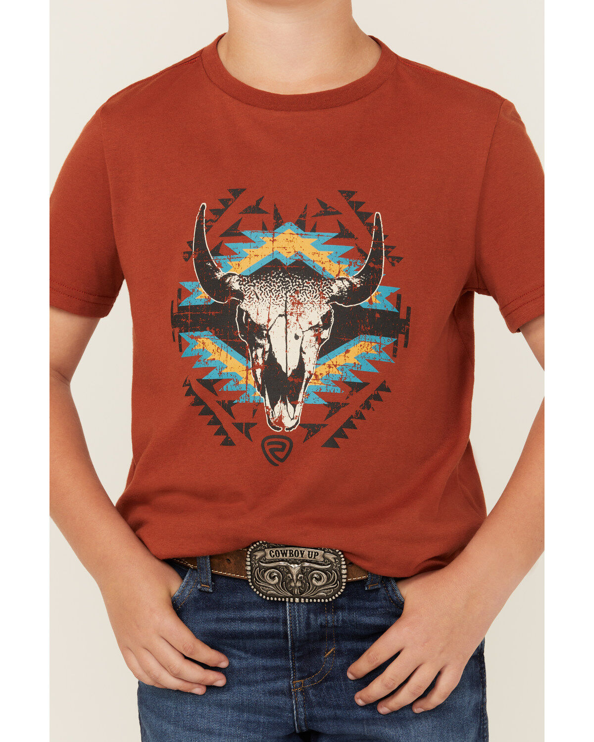 Rock & Roll Denim Boys' Steer Head Short Sleeve Graphic Tee