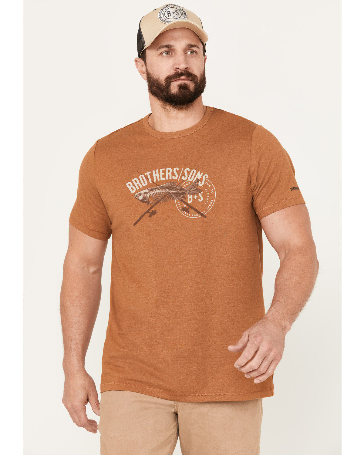 Brothers and Sons Men's Fish Short Sleeve Graphic T-Shirt
