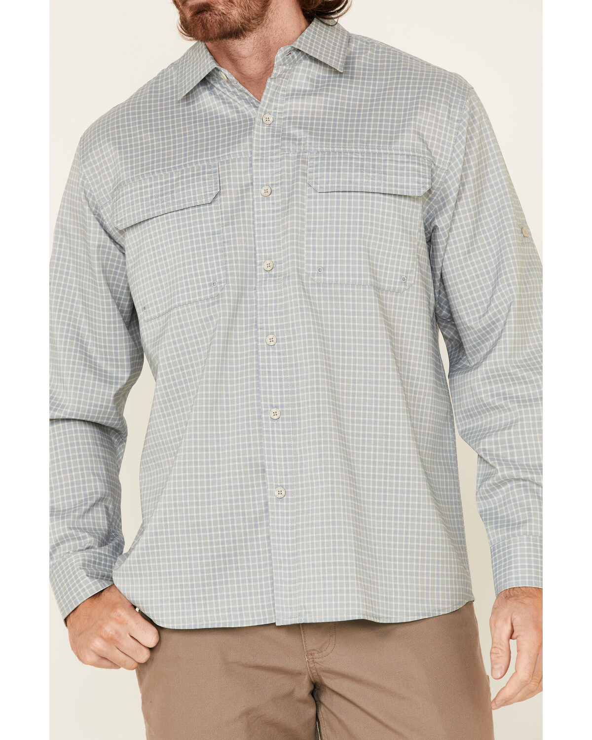 North River Men's Solid Utility Outdoor Long Sleeve Button Down Western Shirt