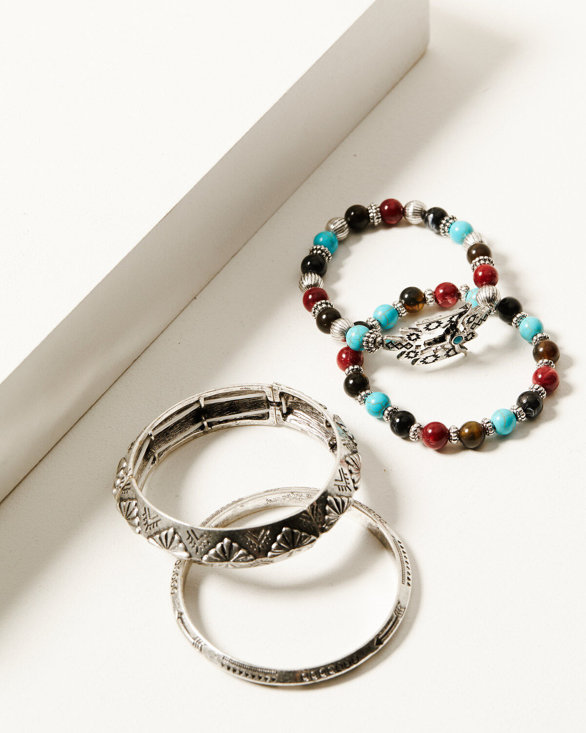 Shyanne Women's 4-Piece Dakota Silver & Mixed-Bead Bracelet Set