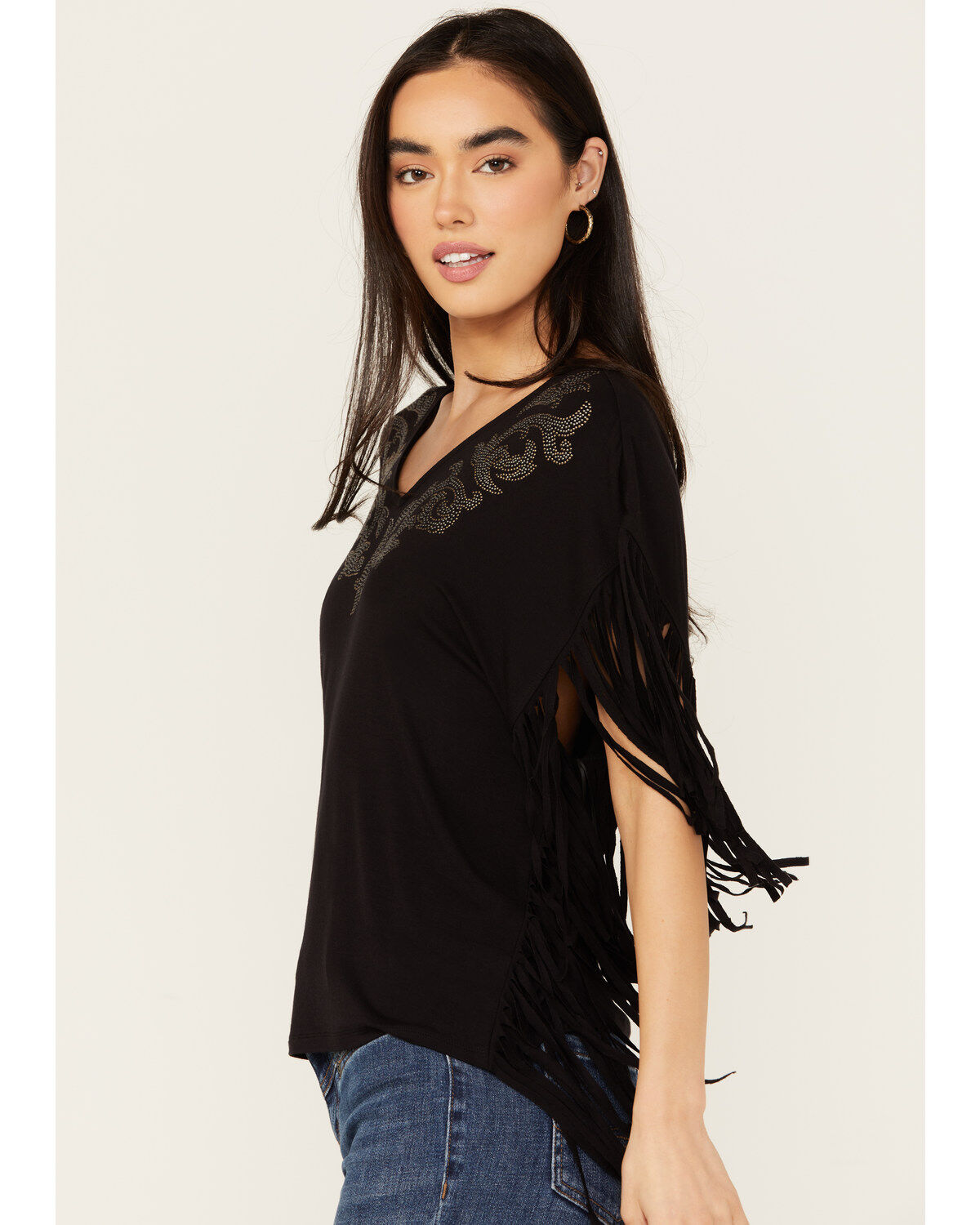 Idyllwind Women's Milner Fringe Short Sleeve Studded Shirt